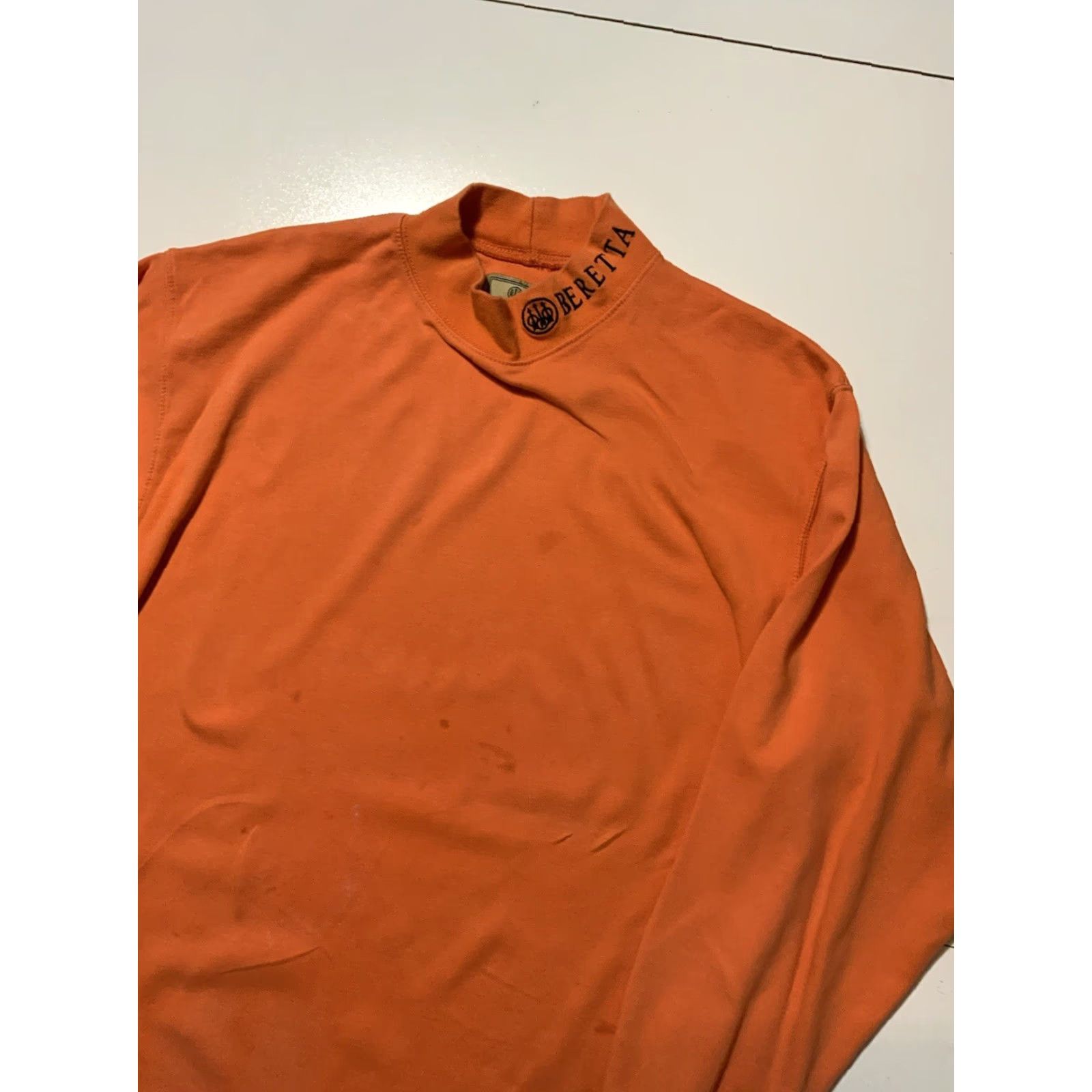 Vintage Beretta Italian Firearms Weapons Orange Mock Neck L/S Embroidered Shirt MD Size US M / EU 48-50 / 2 - 4 Thumbnail