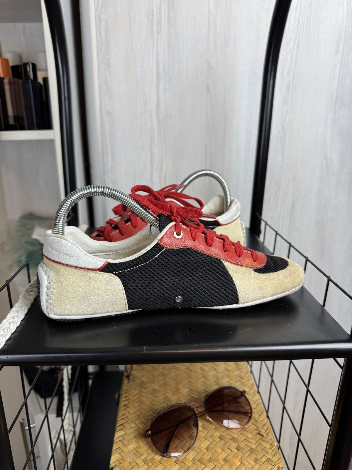 Gucci VINTAGE GUCCI LOGO LEATHER TRAINERS SNEAKERS coloured 190777 Size US 7.5 / IT 37.5 - 10 Thumbnail