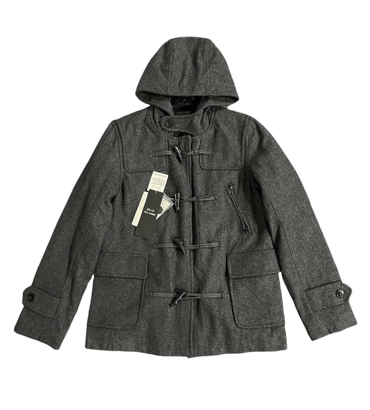 Issey Miyake Tete Homme Issey Miyake Duffle Wool Hoodie Jacket Size US M / EU 48-50 / 2 - 1 Thumbnail