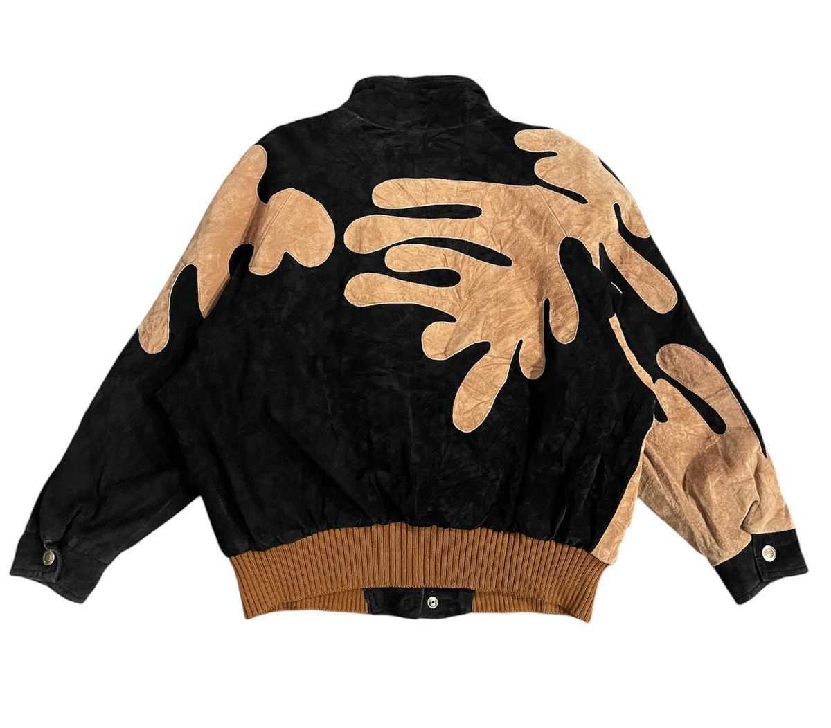 Vintage Vintage Patchwork Suede Leather Bomber Jacket Size US XL / EU 56 / 4 - 2 Thumbnail