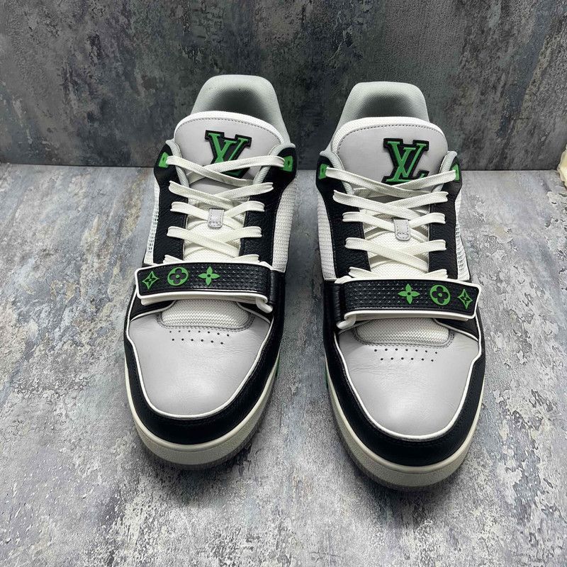 Louis Vuitton Louis Vuitton Trainer Low Top Sneakers in Black Green -2508 Size US 10.5 / EU 43-44 - 1 Thumbnail