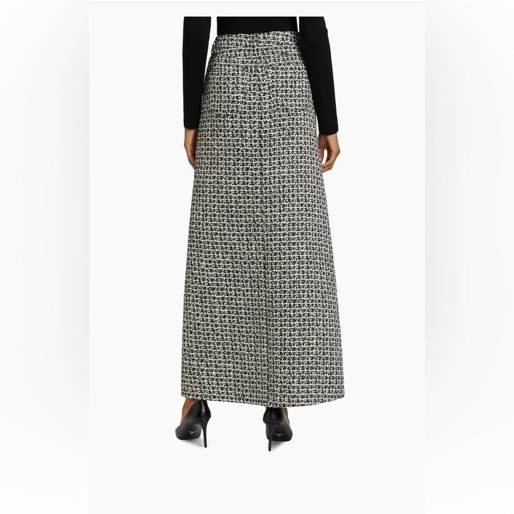 Designer Alice + Olivia Rye Slit Skirt Black/off White Size 26" / US 2 / IT 38 - 2 Thumbnail