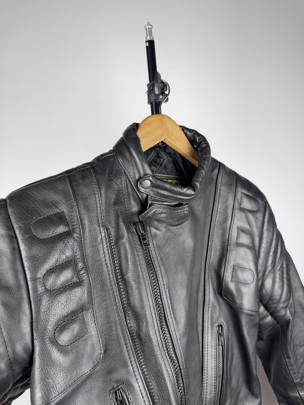 Leather Vntg 00s Heavy Leather Racing MOTO Bomber Jacket Punk Size US S / EU 44-46 / 1 - 5 Thumbnail