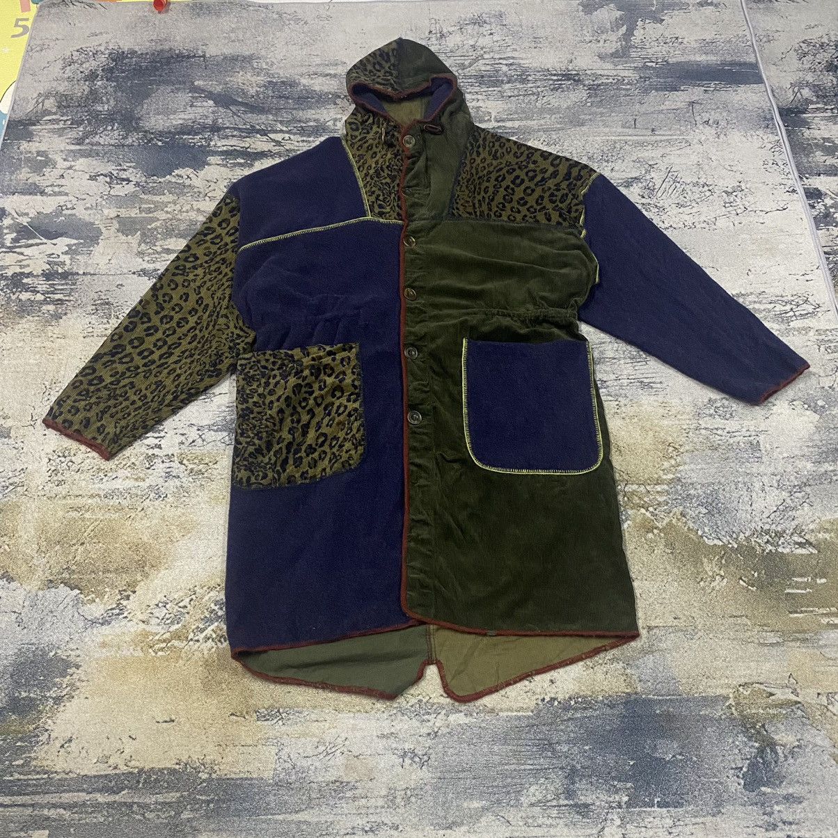 image of Avant Garde x Paul Smith Vintage Paul Smith Leopard Multiplaid Corduroy Hoodie Jacket (Size 2XL)