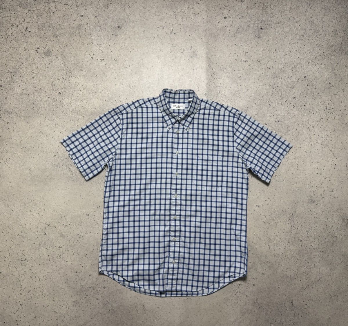 Yves Saint Laurent Yves Saint Laurent YSL Checked Button Up Short Sleeve Shirt Size US L / EU 52-54 / 3 - 2 Thumbnail