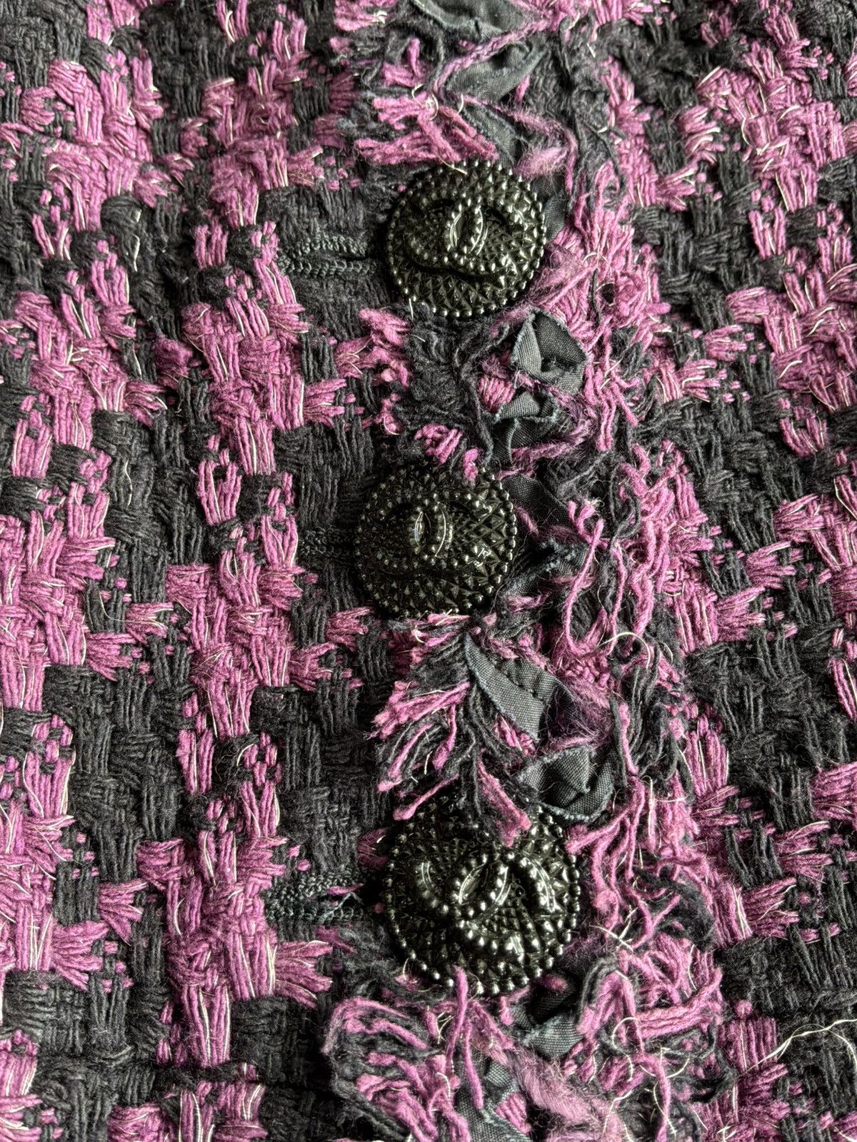 Chanel 2009 Chanel - Purple & Black Tweed Multipocket Tweed Blazer Size XL / US 12-14 / IT 48-50 - 8 Thumbnail