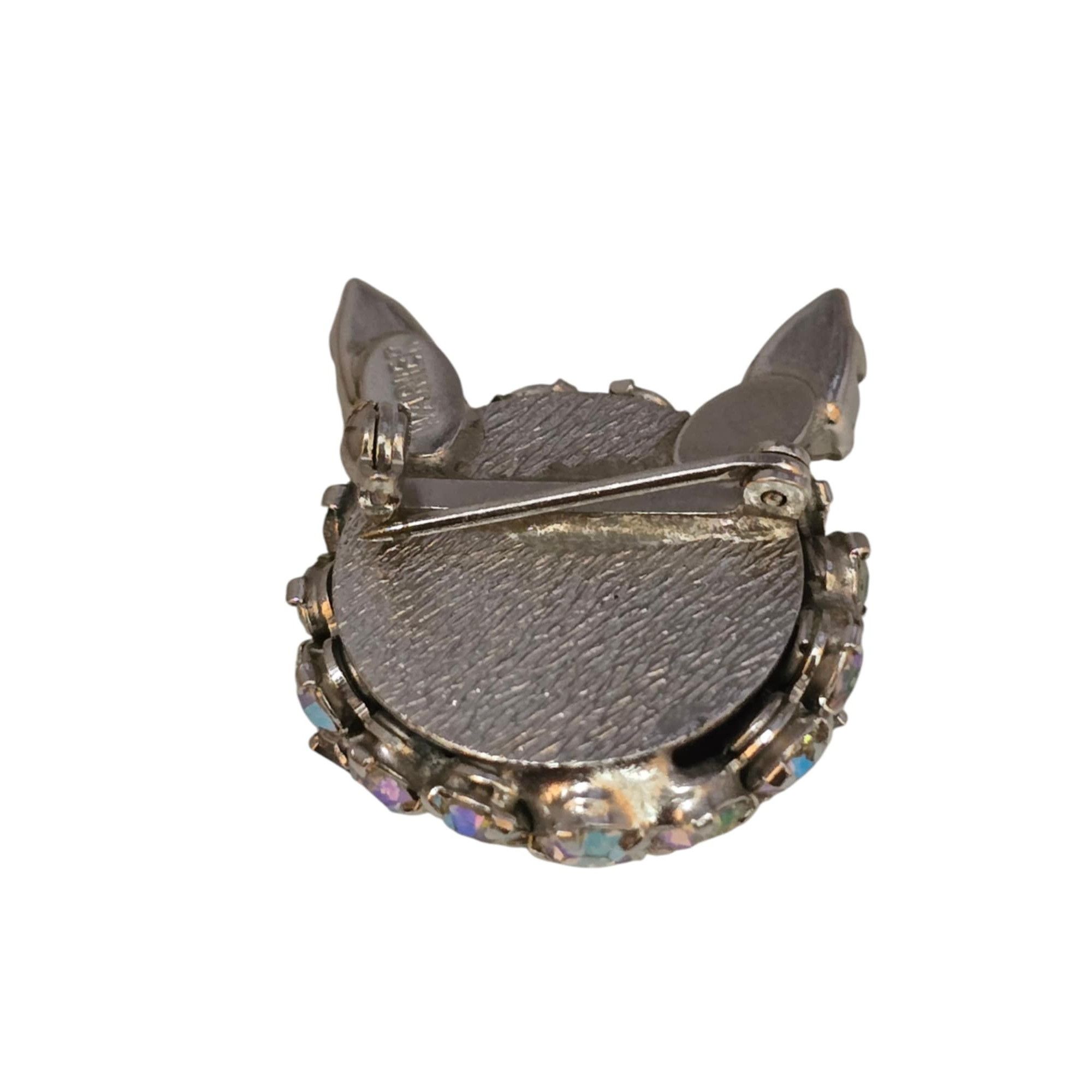 Vintage Vintage Warner Rhinestone Cat Face Brooch (A7419) Size ONE SIZE - 3 Thumbnail
