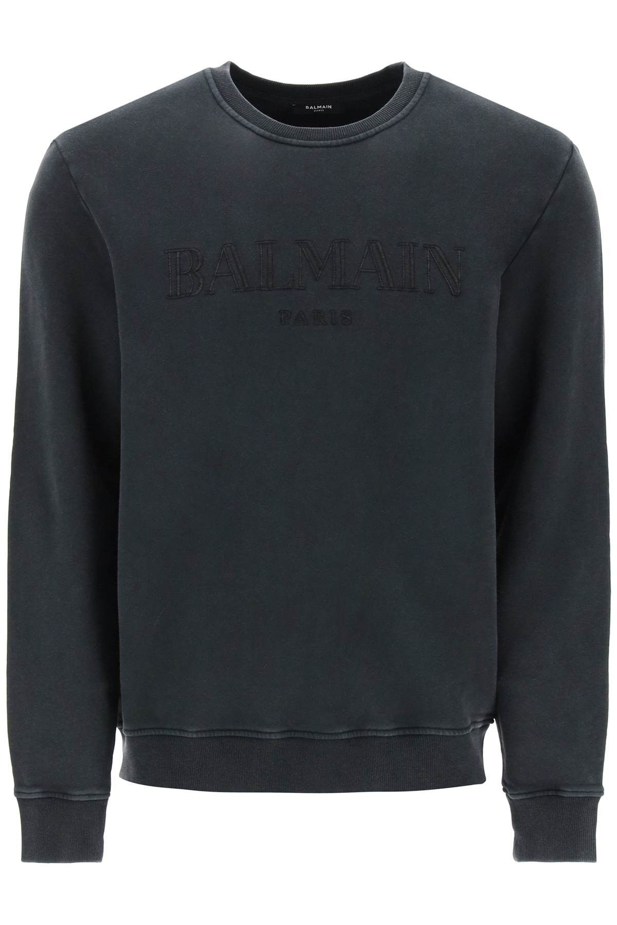 Image of Balmain Vintage Balmain Crewneck Sweat in Gris Gris, Men's (Size XL)