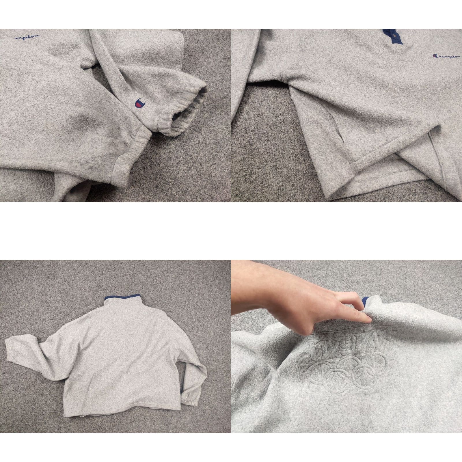Champion VINTAGE Champion Olympic USA Pullover Sweatshirt Gray Fleece XL Men Size US XL / EU 56 / 4 - 8 Thumbnail