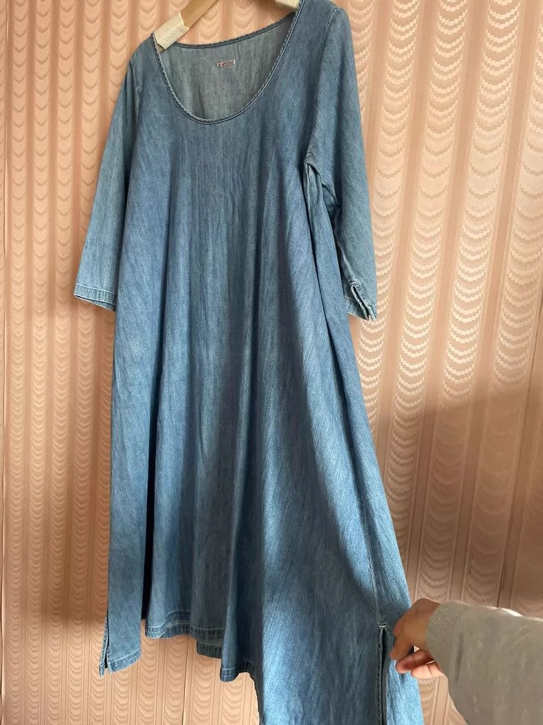 Kapital Vintage Kapital Denim Dress in Blue-2506 Size 22" - 4 Thumbnail