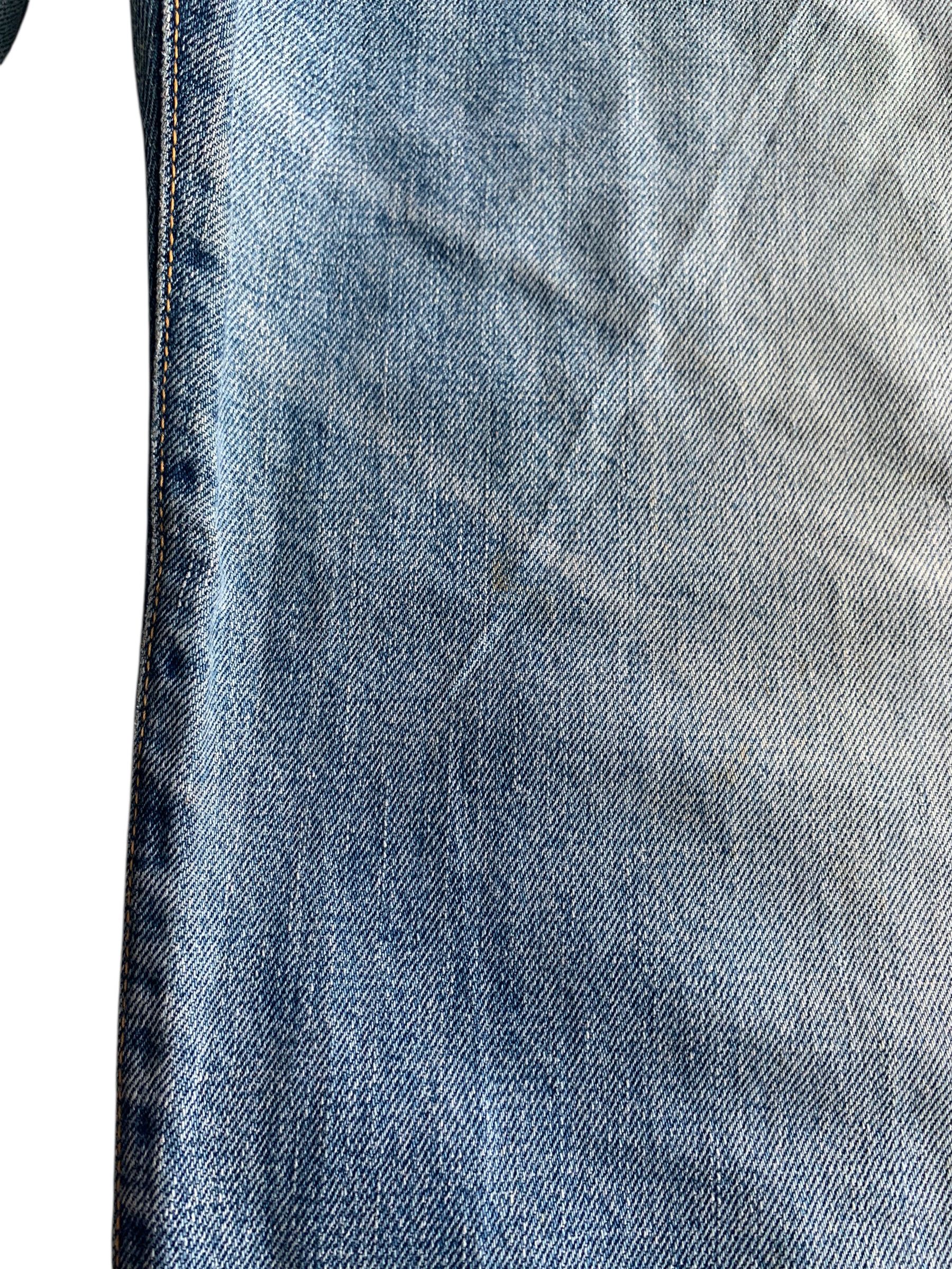 Kapital VINTAGE EDWIN 505 SELVEDGE BAGGY FADED DISTRESSED DENIM Size US 33 - 19 Thumbnail