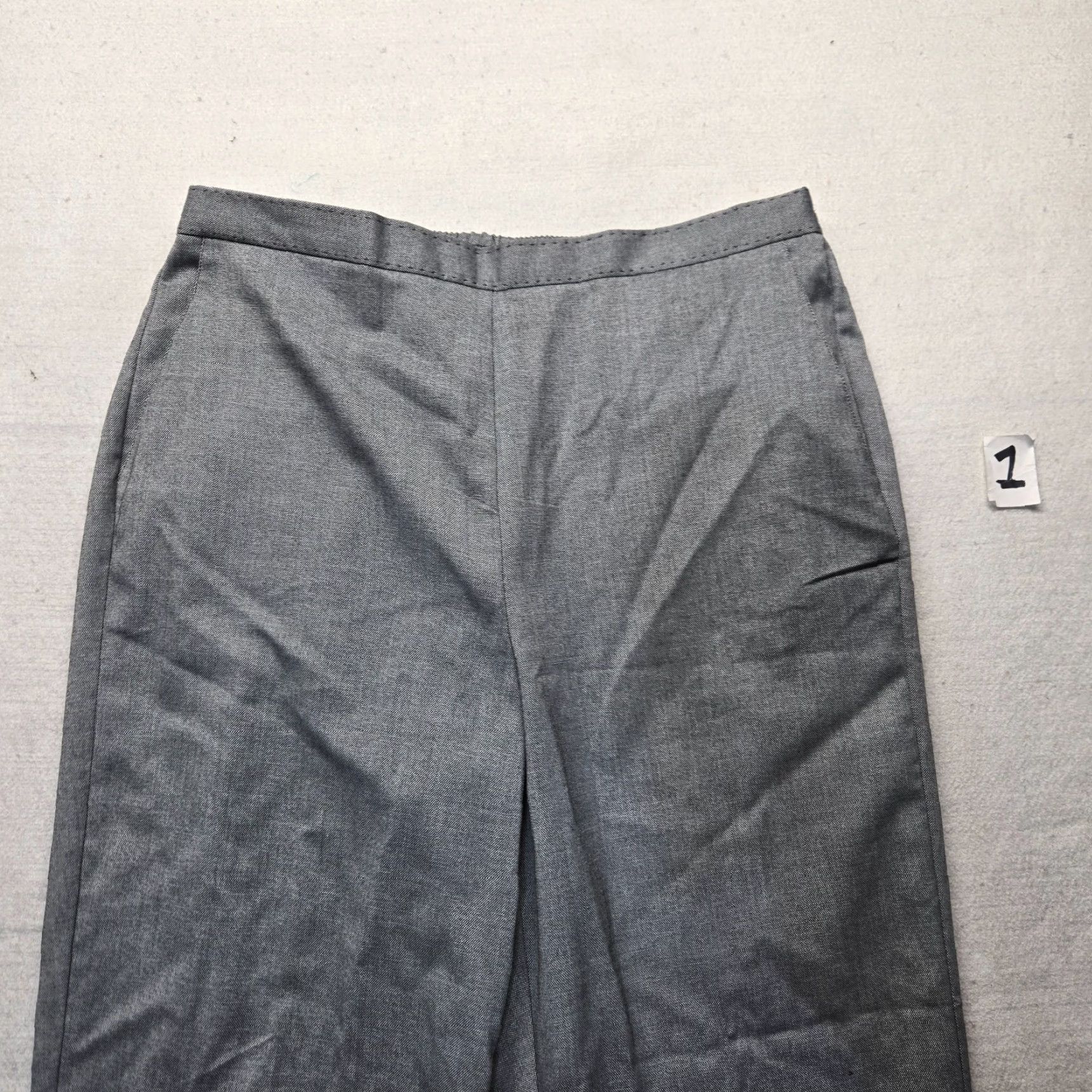 Vintage ALFRED DUNNER Dress Pants Solid Gray 14 Women Stretch Polyester Spandex Adult Women's Pants 14 Gray Size 36" / US 14 / IT 50 - 2 Thumbnail