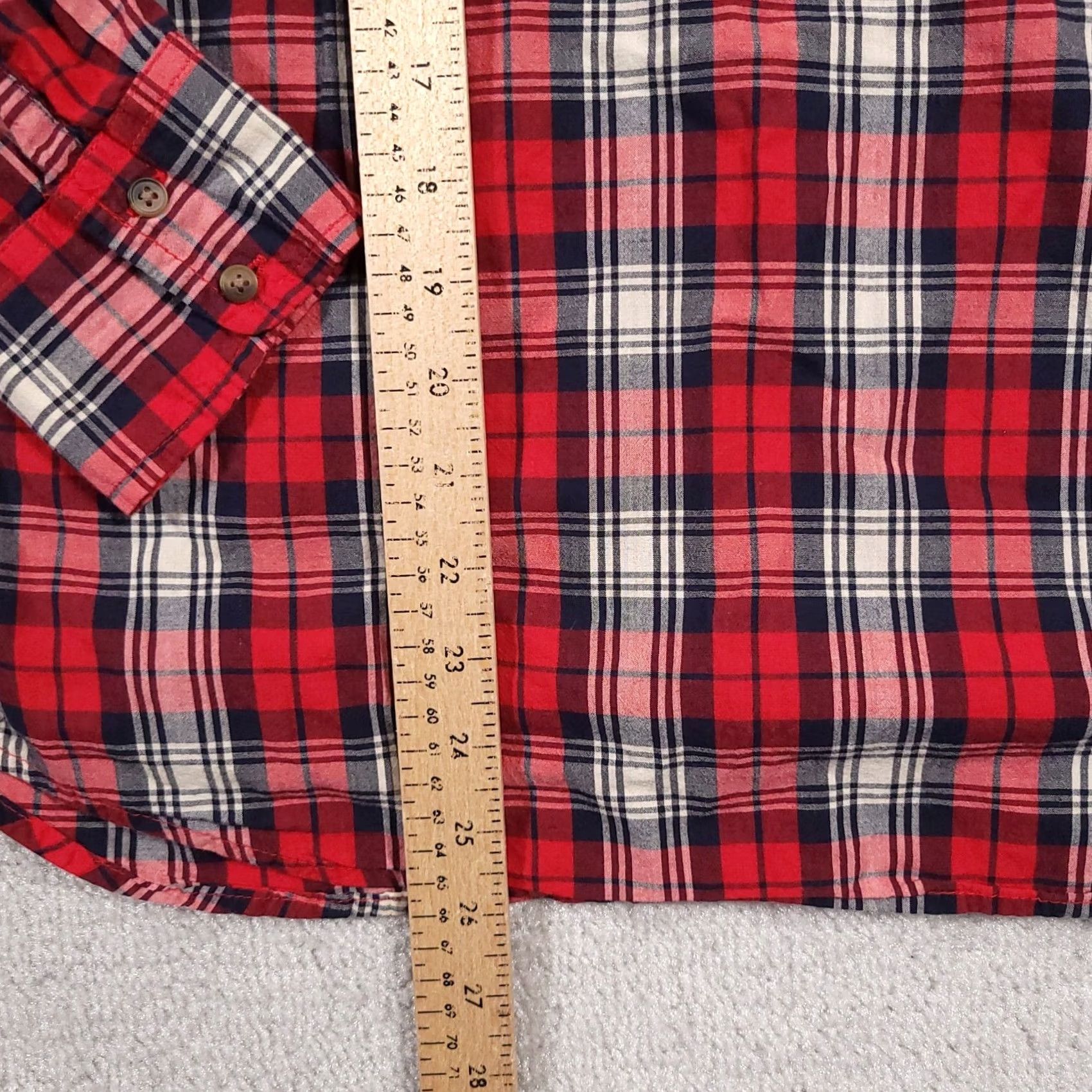 Merona Merona Shirt Women's Large Red Plaid Long Sleeve Collared Pocket Button Up HanKey? Size L / US 10 / IT 46 - 7 Thumbnail