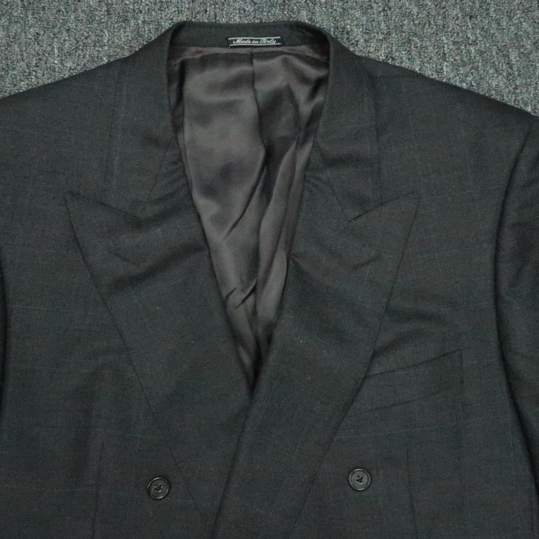 Ermenegildo Zegna Ermenegildo Zegna Blazer Men 48R Gray Plaid Double Breasted Wool 100s Jacket Three-Button Peak Lapel Vintage N/A Size 48R - 2 Thumbnail