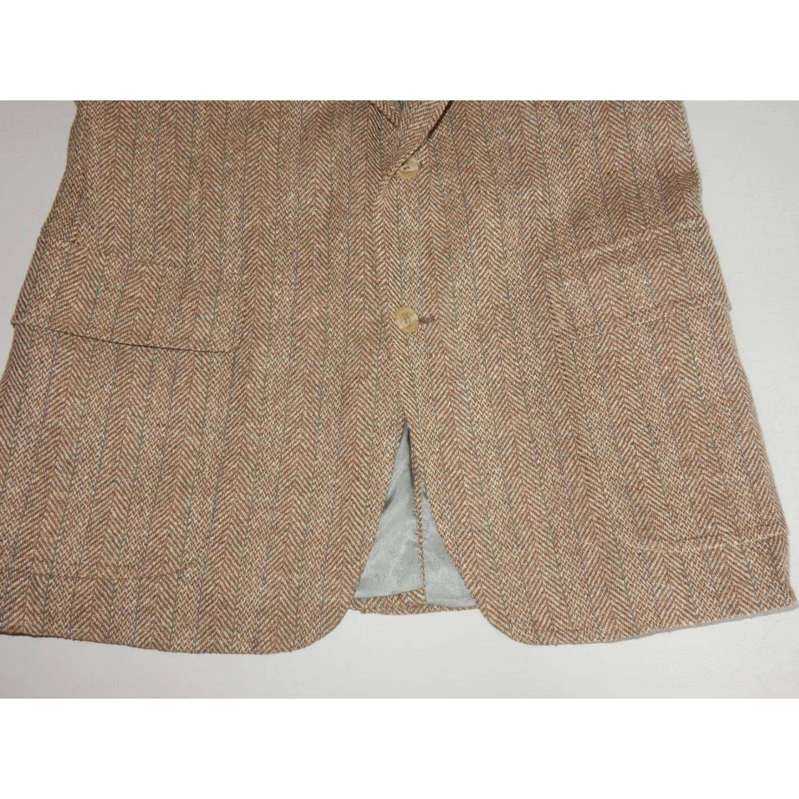 Lands' End VINTAGE Lands' End Men's Linen Sport Coat Blazer Jacket Size 42 Large Beige Casual Size 42R - 3 Thumbnail