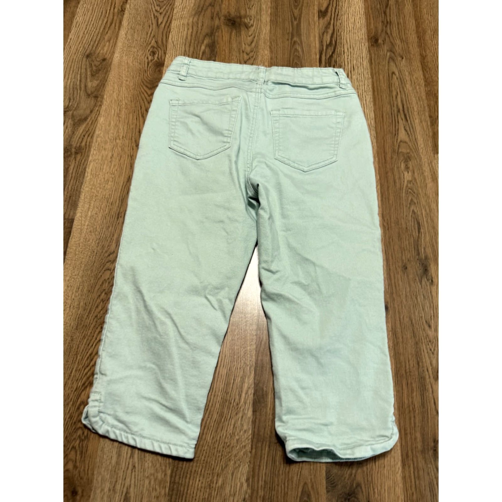 Vintage d. Jeans Women's Size 4 Green Capri Jeans Light Wash Pockets 5-Pocket Design Inseam 16 Regular Denim Cotton Vintage No N/A Size 27" / US 4 / IT 40 - 2 Thumbnail