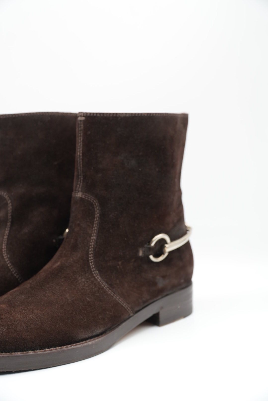 Gucci Gucci by tom ford Brown Suede Horsebit Ankle Boots Size US 6 / EU 39 - 8 Thumbnail