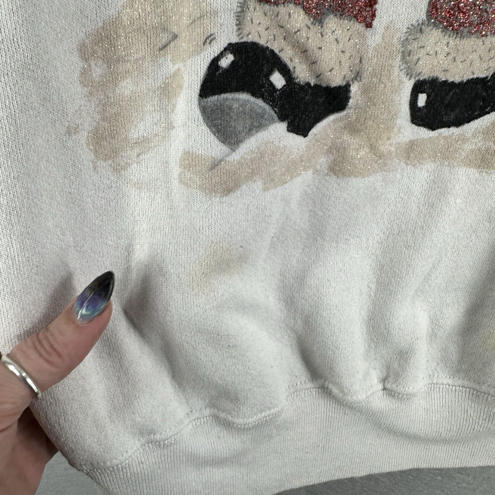 Velva Sheen VINTAGE Velva Sheen 90s Sweatshirt Crew Neck Pullover Large White Graphic Print Santa Mens Size US L / EU 52-54 / 3 - 6 Thumbnail