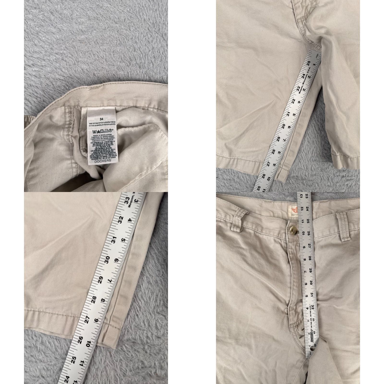 Dockers Dockers Cargo Shorts Men 34 Beige 100% Cotton Twill Regular Fit Casual Everyday 34x10 Size US 34 / EU 50 - 8 Thumbnail