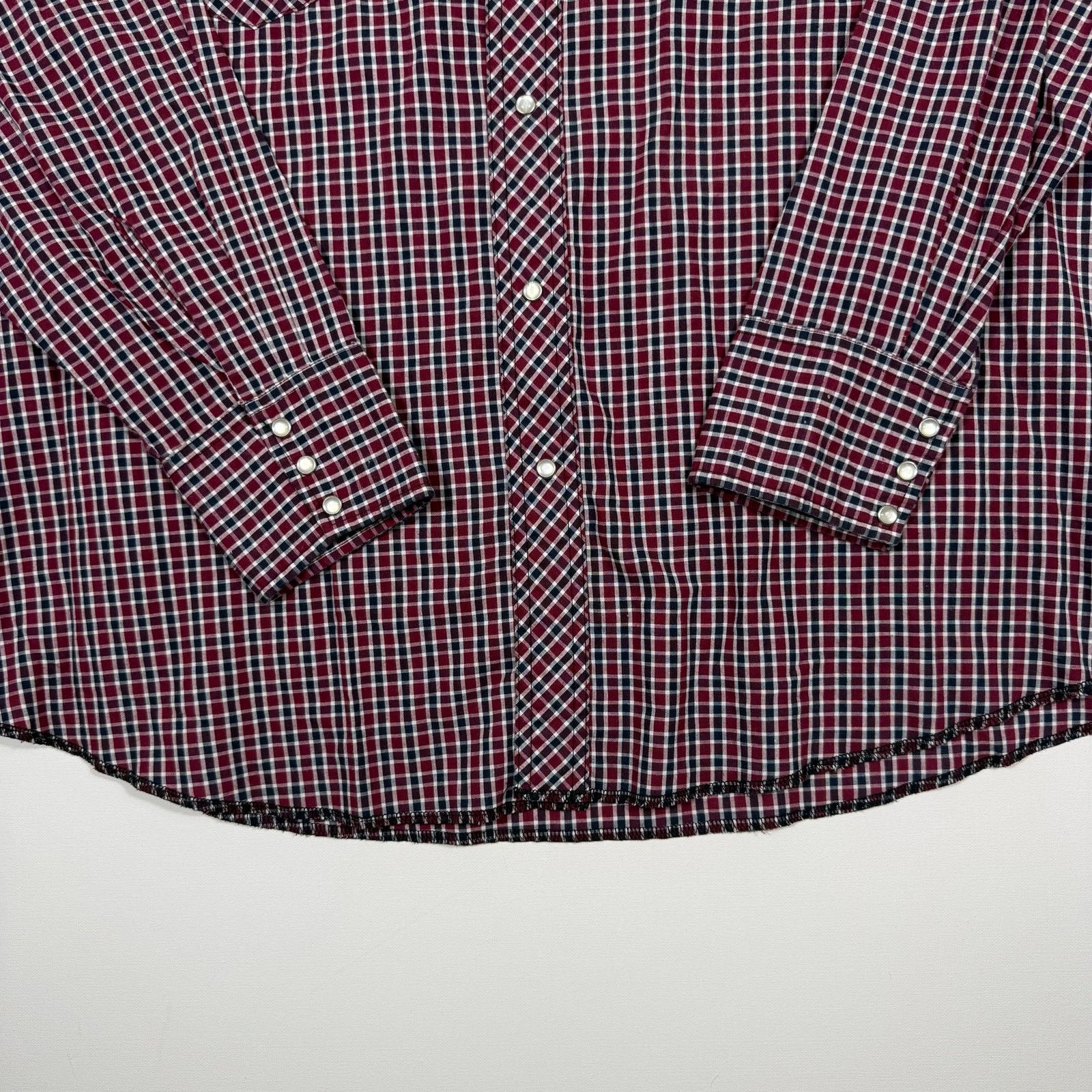 Wrangler Vintage Wrangler Western Pearl Snap Shirt Plaid Red XXL Size US XXL / EU 58 / 5 - 5 Thumbnail