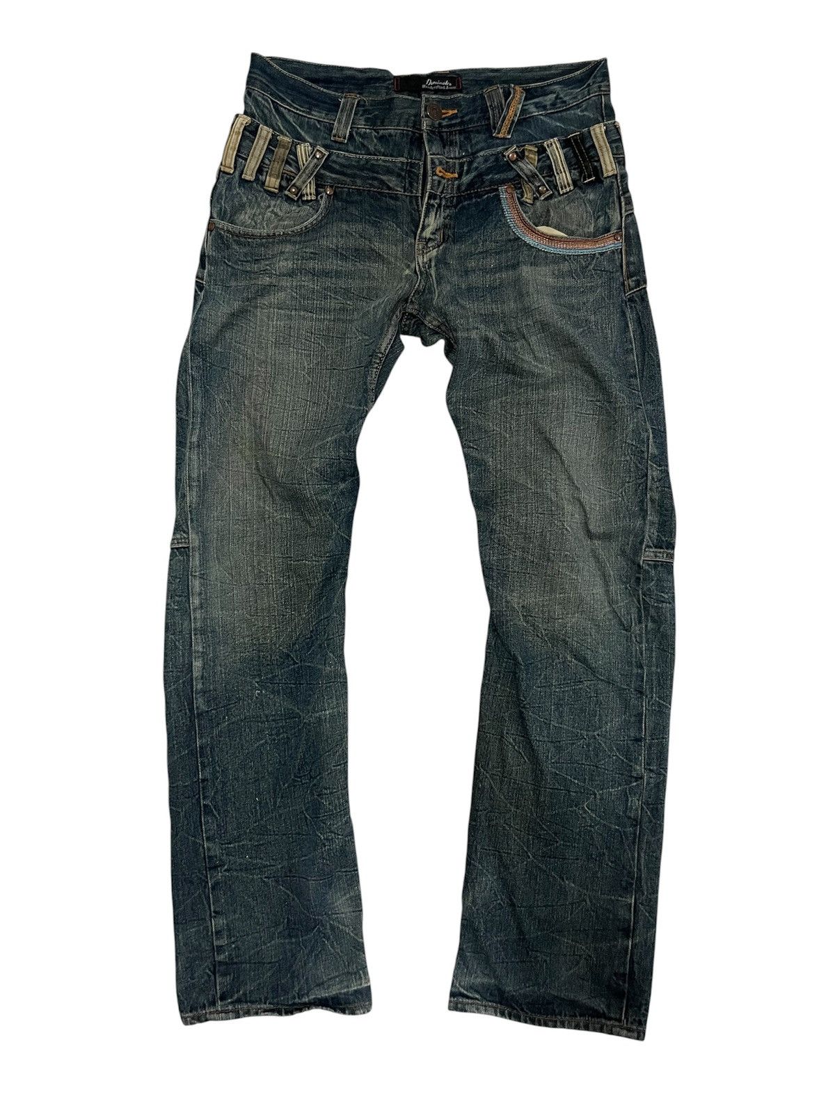 Japanese Brand DOUBLE WAIST DOMINATE HANDCRAFTED DISTRESED DENIM Size US 32 / EU 48 - 2 Thumbnail