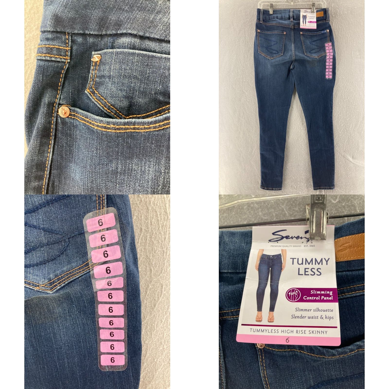 Vintage Seven7 Jeans Womens Slimming Mid Rise 6 Blue Denim 5-Pocket Jeans Mens? (Stop) Size 28" / US 6 / IT 42 - 8 Thumbnail