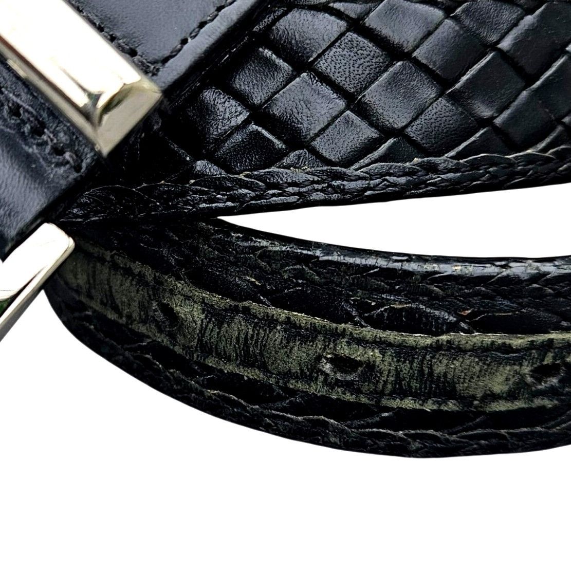 Bragano Bragano Black Woven Leather Belt Mens Made in Canada XL 41–4 Size 42 - 8 Thumbnail
