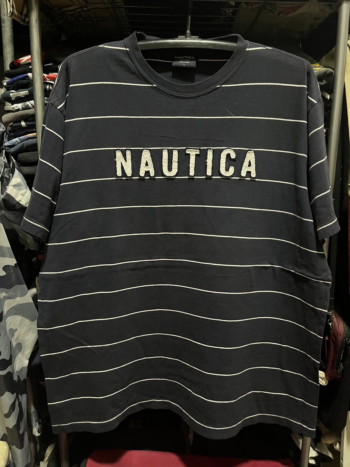 Nautica Nautica Stripes Tee Spell Out 90s Size US L / EU 52-54 / 3 - 1 Thumbnail