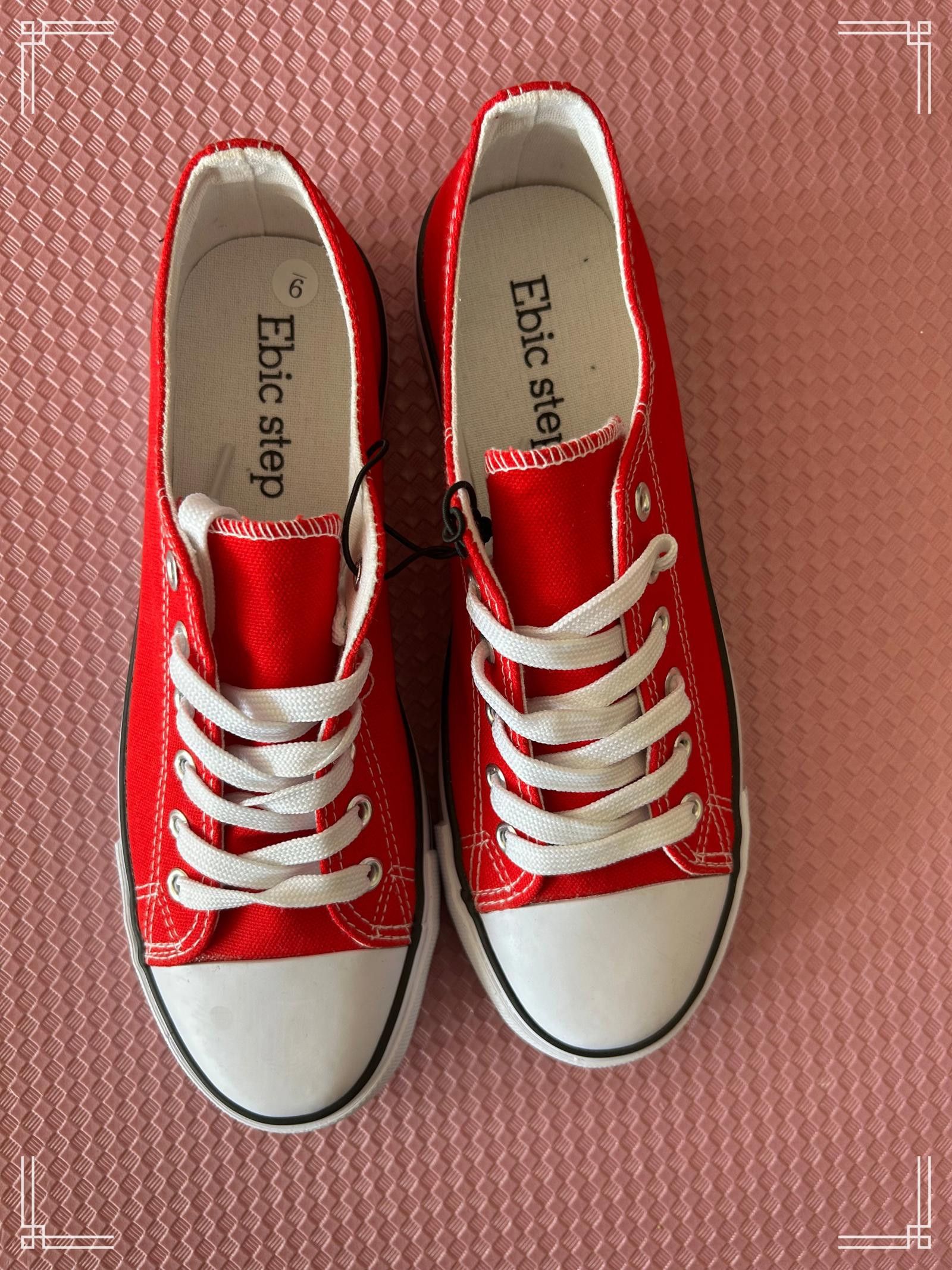 Designer Red Canvas Sneakers – Casual Shoes, New Without Box, Size 6 Size US 6 / IT 36 - 2 Thumbnail