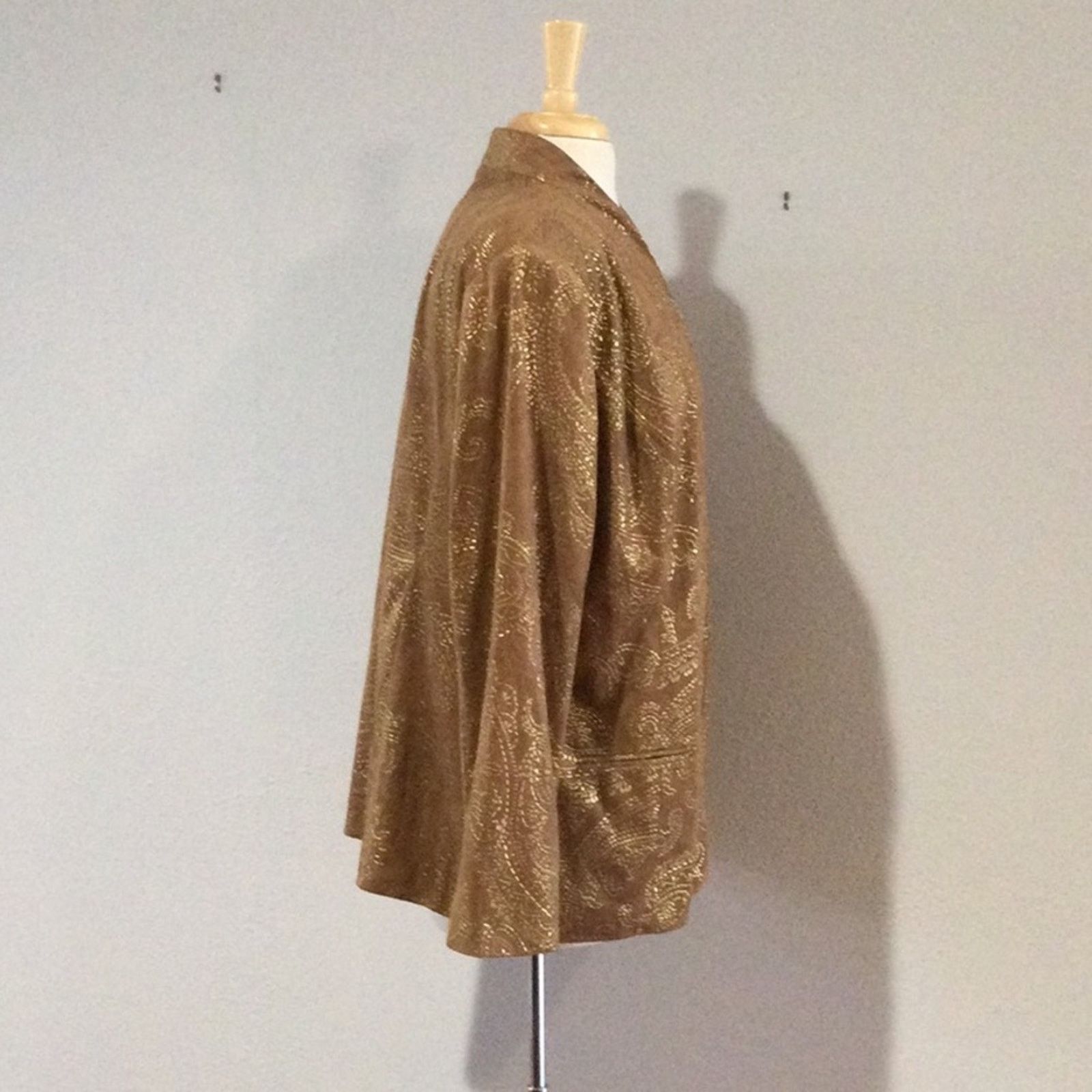 Chicos Chico's Golden Cascade Larant Brevity Jacket 3/XL/16 NWT Size XL / US 12-14 / IT 48-50 - 6 Thumbnail