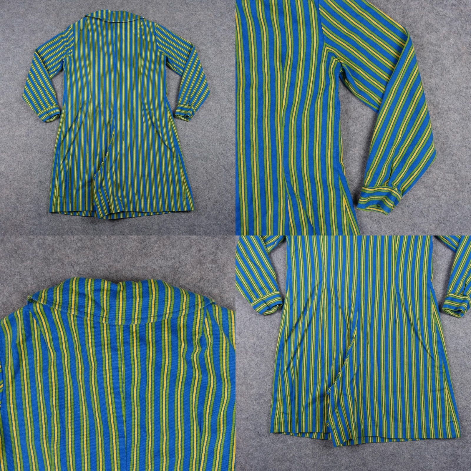 Vintage VINTAGE Fritzi Of California Jumpsuit Shirt Dress Striped 70s Womens M Blue Size 32" / US 10 / IT 46 - 8 Thumbnail