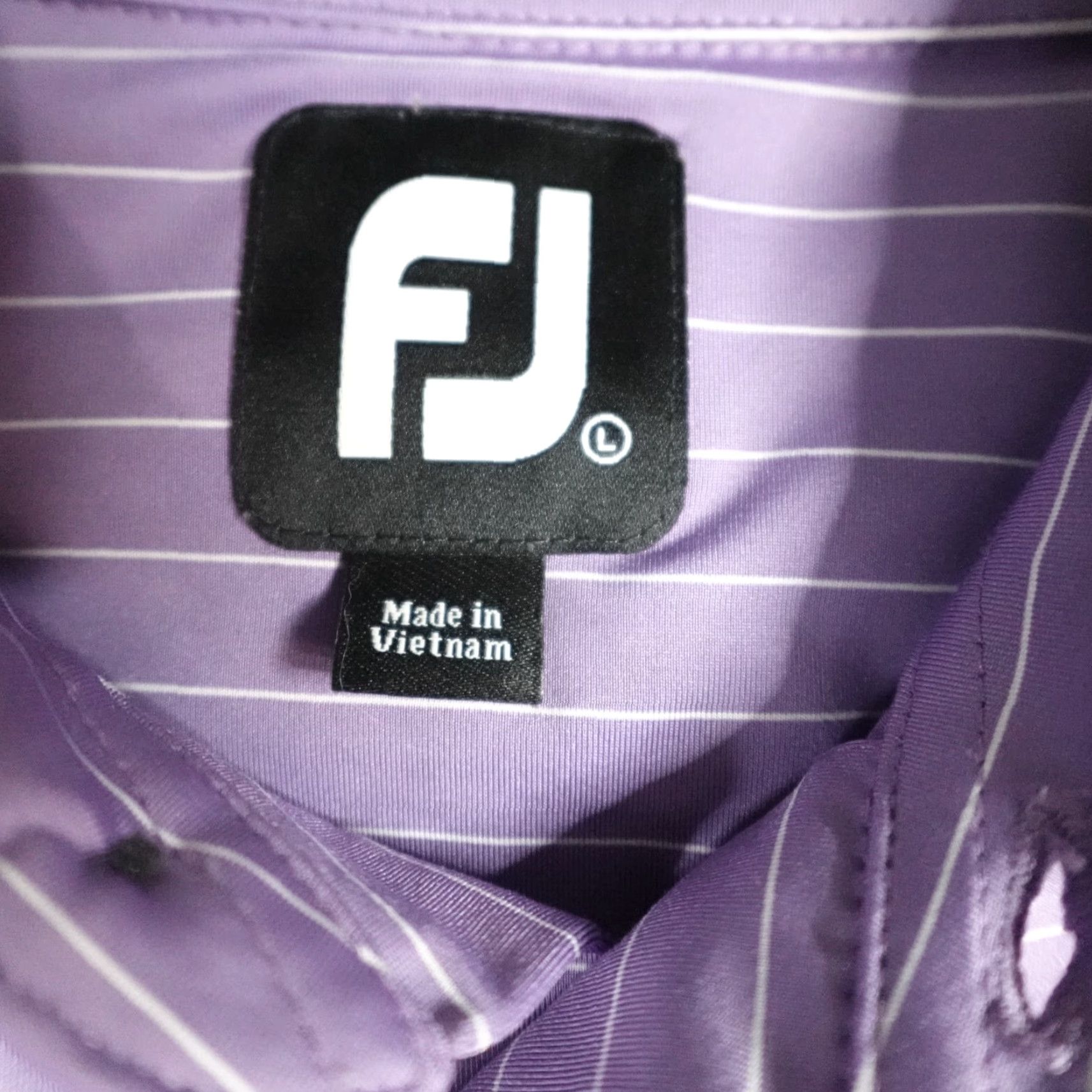 Footjoy FootJoy Polo Shirt L Purple Striped Embroidered Golf Performance Community Cup Crewneck Collar Short Sleeve Mens Size L Size US L / EU 52-54 / 3 - 4 Thumbnail