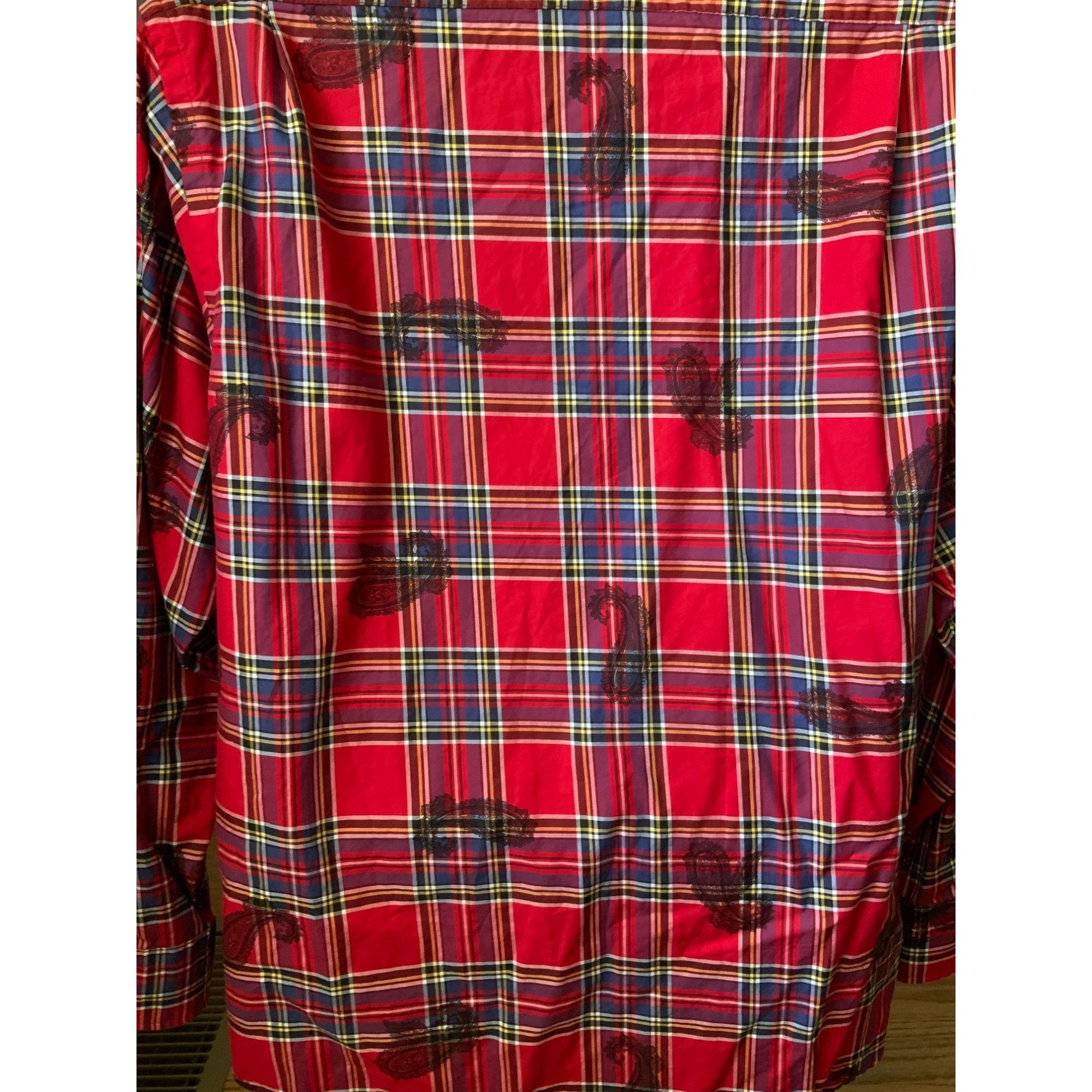 Daniel Cremieux Cremeieux Classics Mens Red Plaid Paisley Shirt XL Size US XL / EU 56 / 4 - 4 Thumbnail