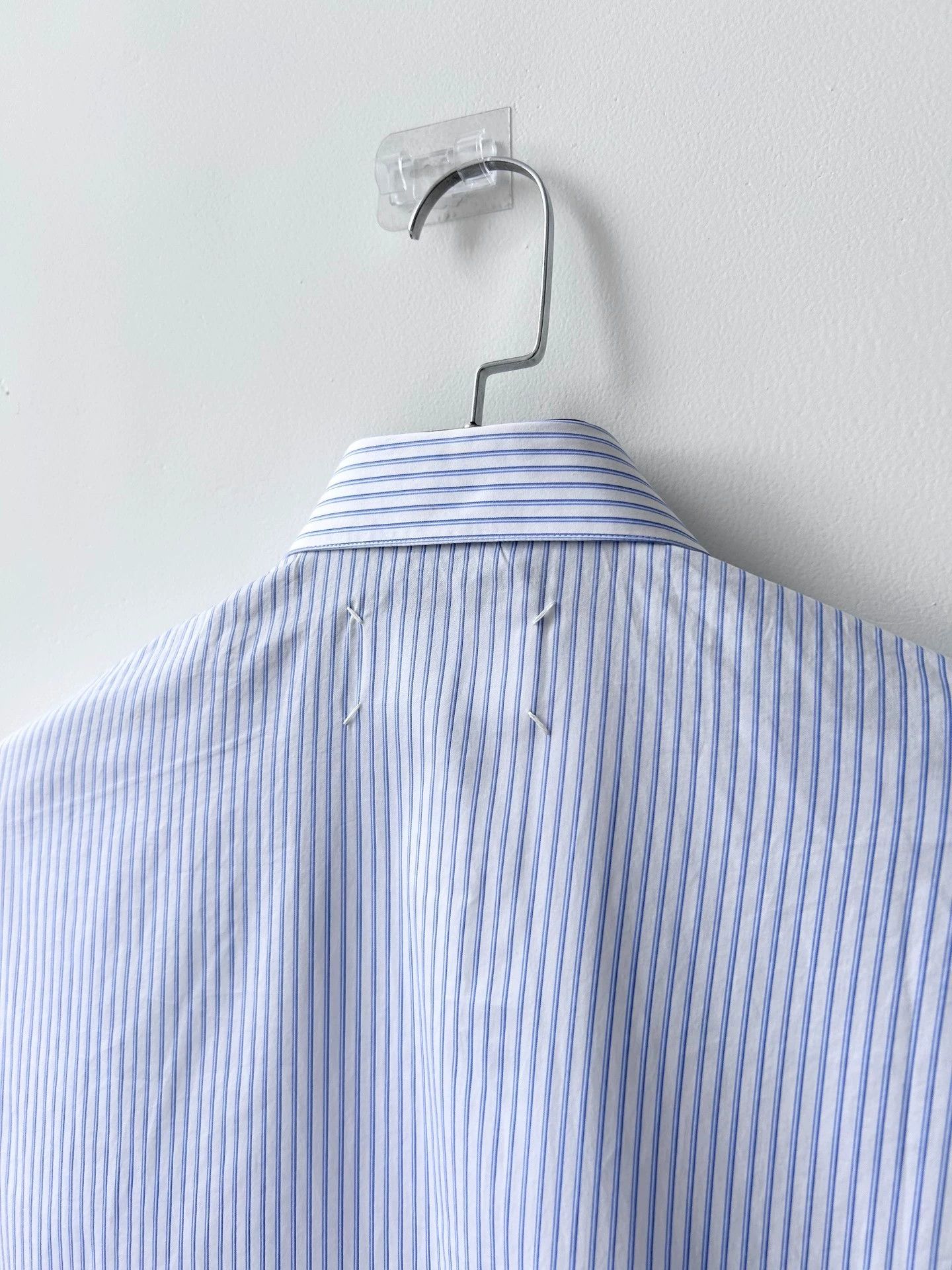 Maison Margiela Maison Margiela SS17 Long Vest Shirt Blue White Stripe 40 Size S / US 4 / IT 40 - 4 Thumbnail
