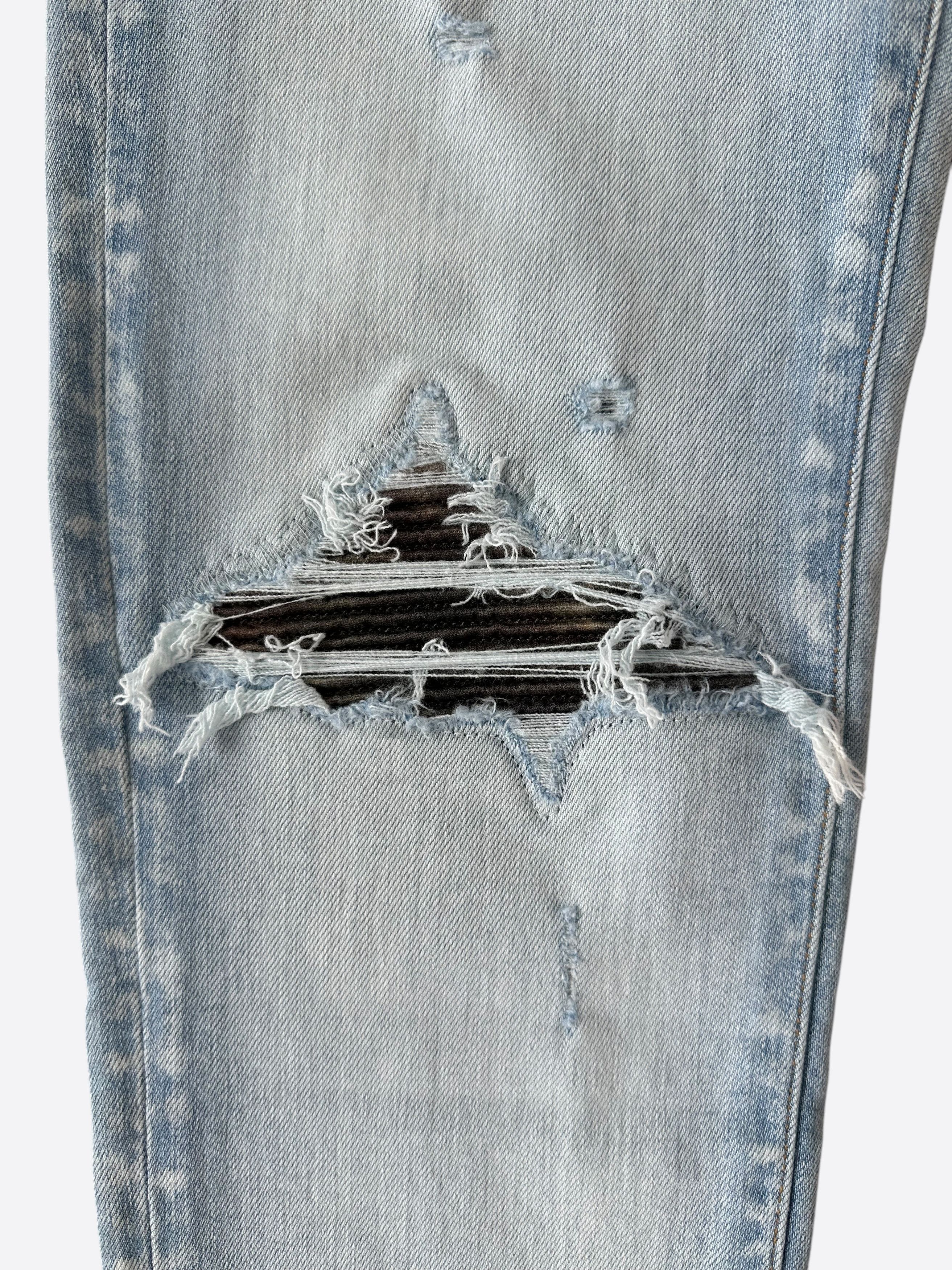 Amiri Amiri Light Indigo Camouflage Patch MX1 Jeans Size US 40 / EU 56 - 3 Thumbnail
