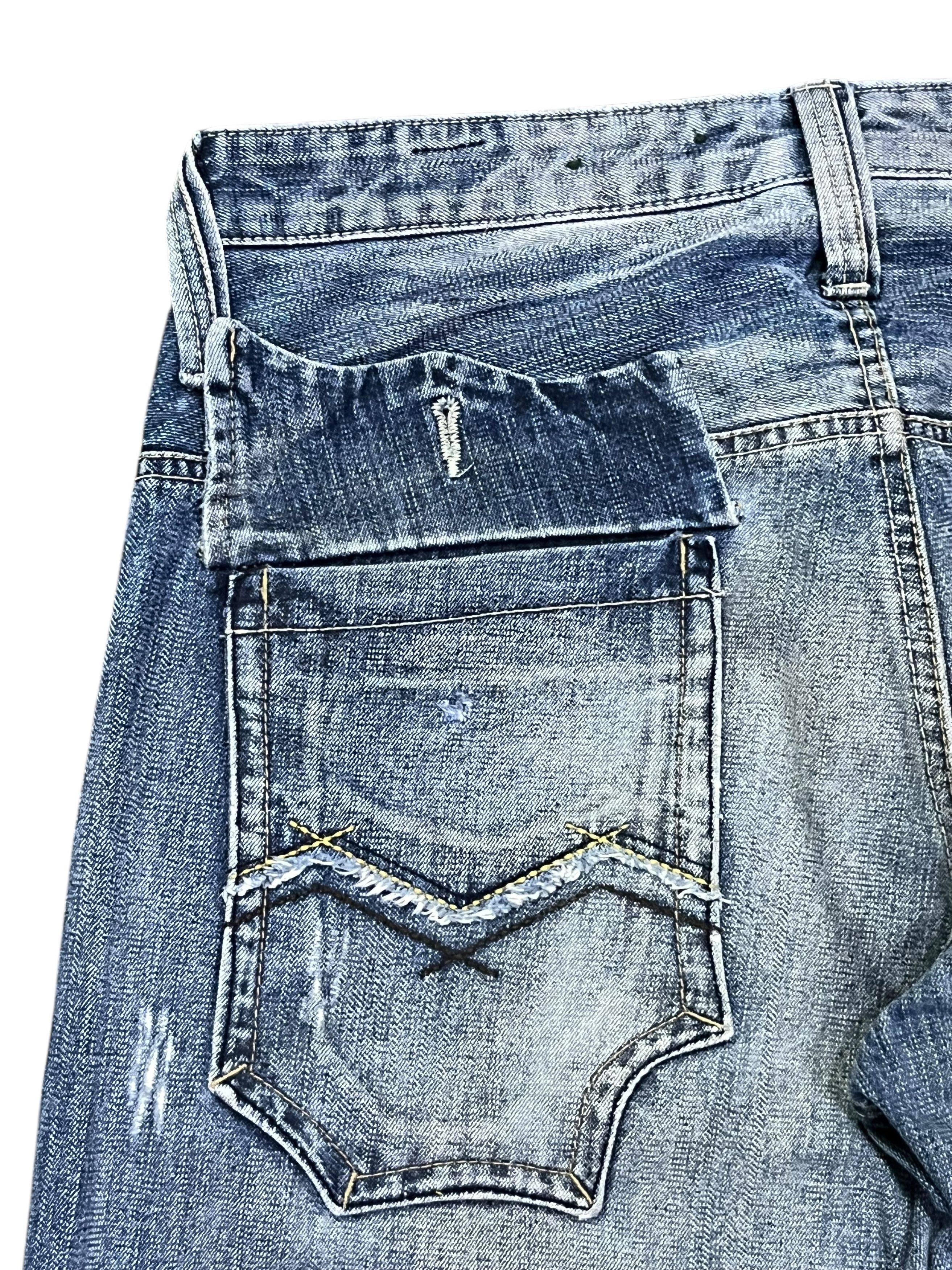 KISS 💋KISSMARK JAPAN Sick Design Half Double Waist Denim Jeans Size US 31 - 12 Thumbnail