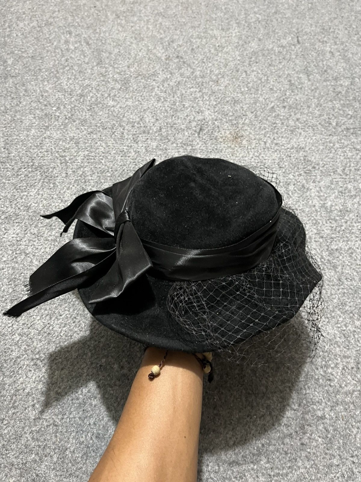 Other Vintage 60s Betmar Veil Wool Hat Black USA Size ONE SIZE - 6 Thumbnail