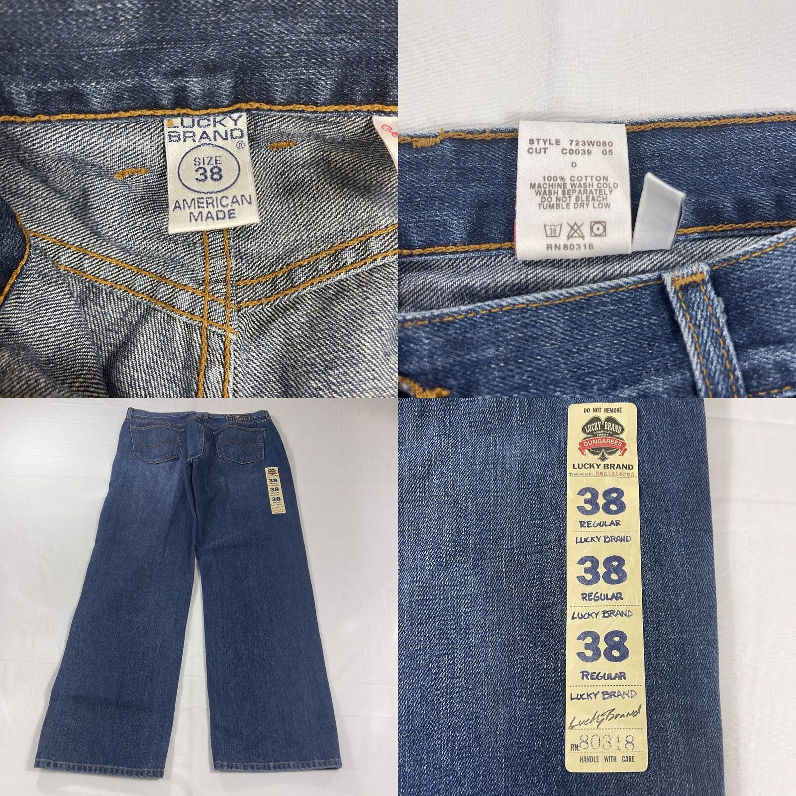 Lucky Brand VINTAGE Lucky Brand Jeans Denim 5-Pocket Relaxed USA 1990s Mens 38 Regular Blue Denim Jeans with Zipper Fly Size US 38 / EU 54 - 9 Thumbnail