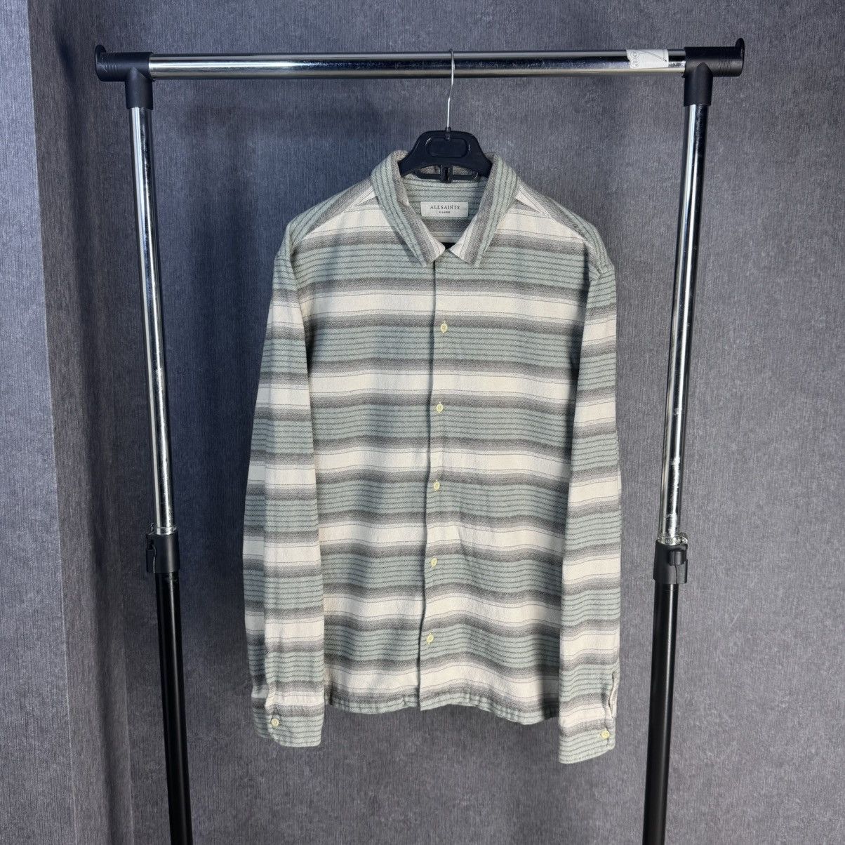 Allsaints Vintage Allsaints flannel shirt striped streetwear Y2K Size US XL / EU 56 / 4 - 2 Thumbnail