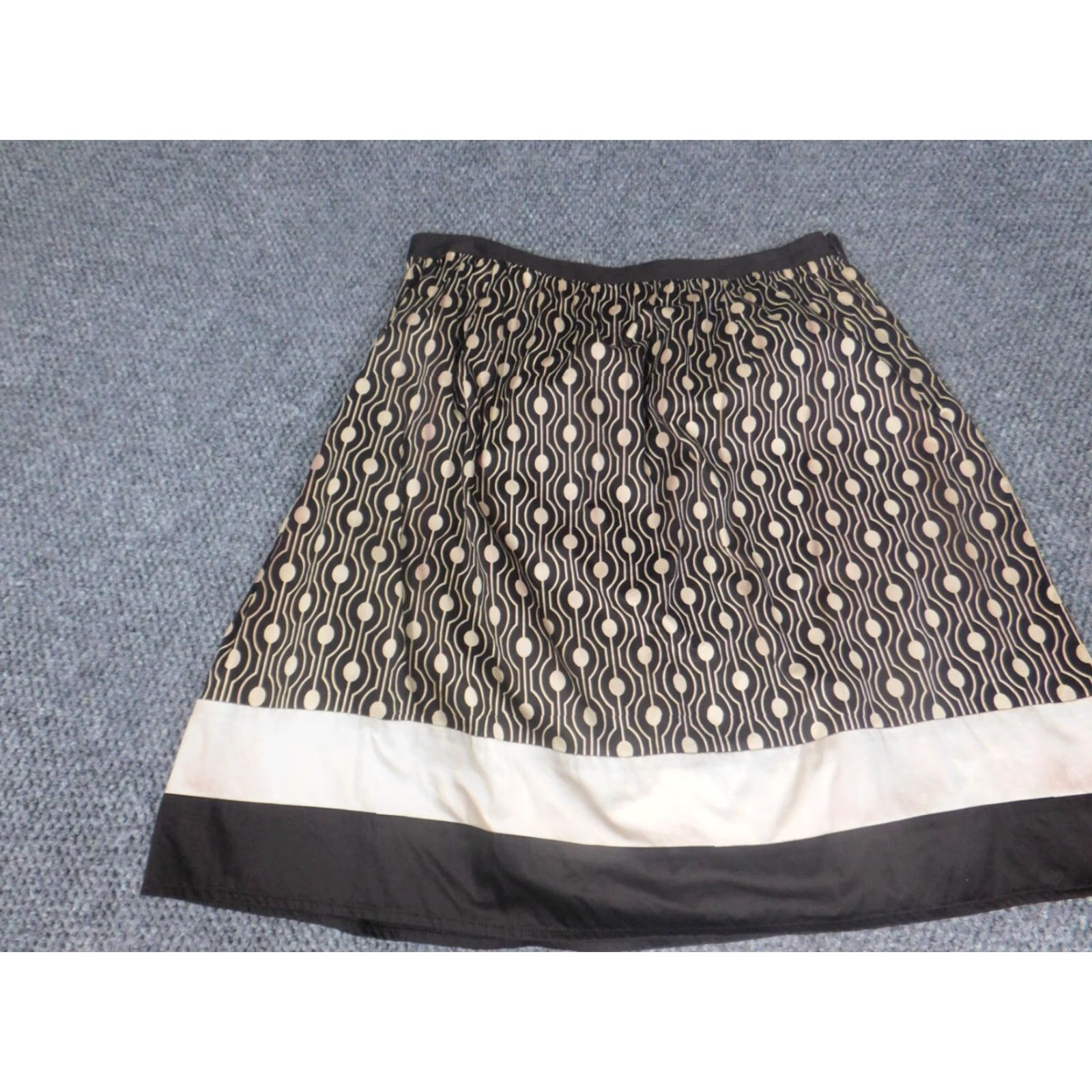 Talbots Talbots Skirt Womens 8 Brown A-line Polka Dot Knee Length Zipper Knit Cotton Regular Vintage No Size 30" / US 8 / IT 44 - 3 Thumbnail