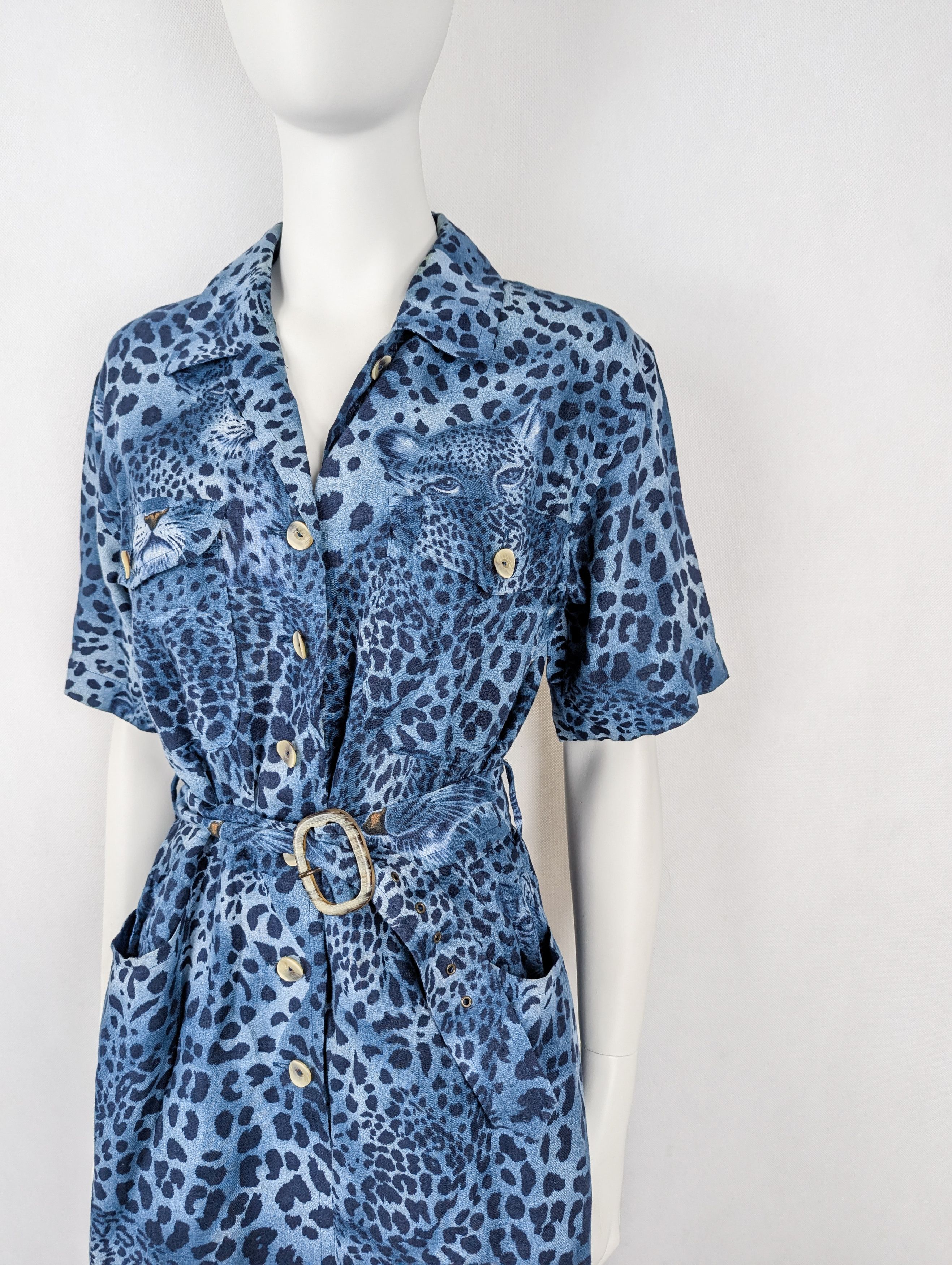Bogner Bogner blue leopard dress L Size L / US 10 / IT 46 - 3 Thumbnail