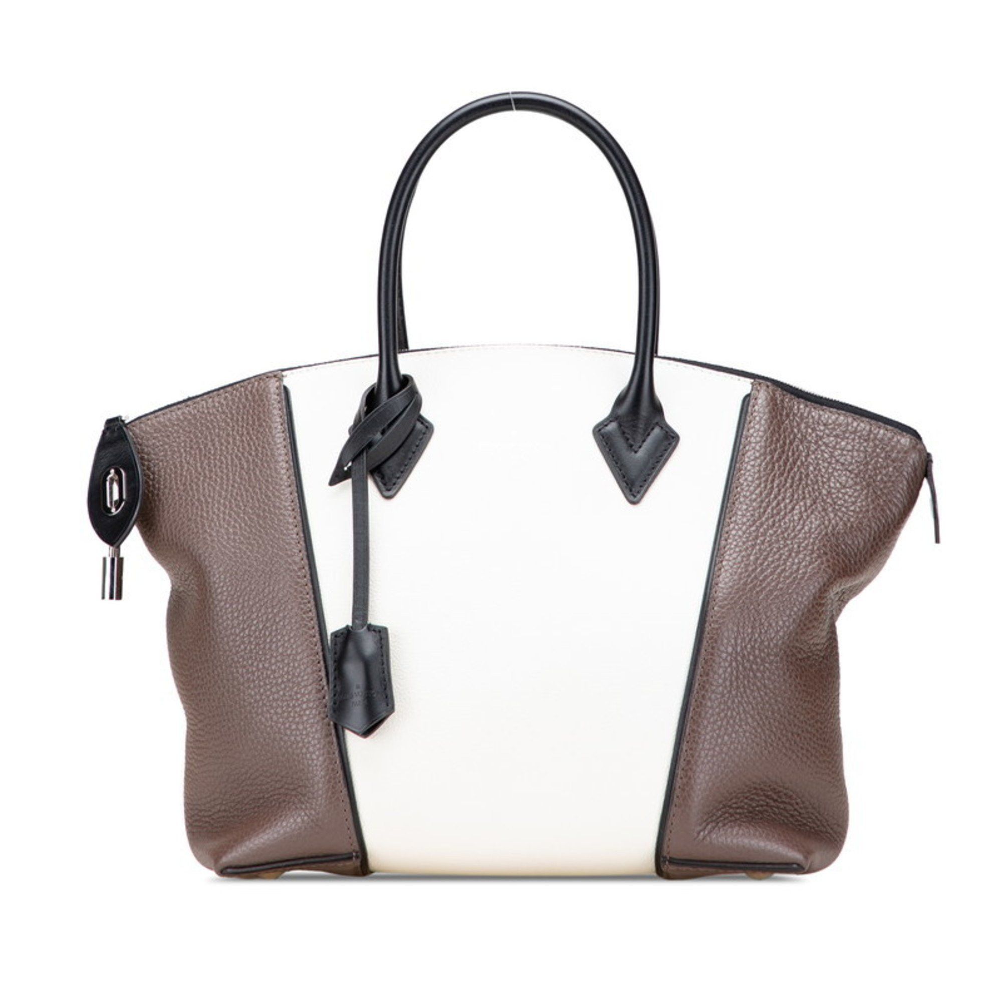 Louis Vuitton Louis Vuitton Parceana Lockit PM Two-Tone Handbag M51066 in Off-White and Dark Brown Taurillon Leather. Women's. LOUIS VUITTON Size ONE SIZE - 1 Thumbnail