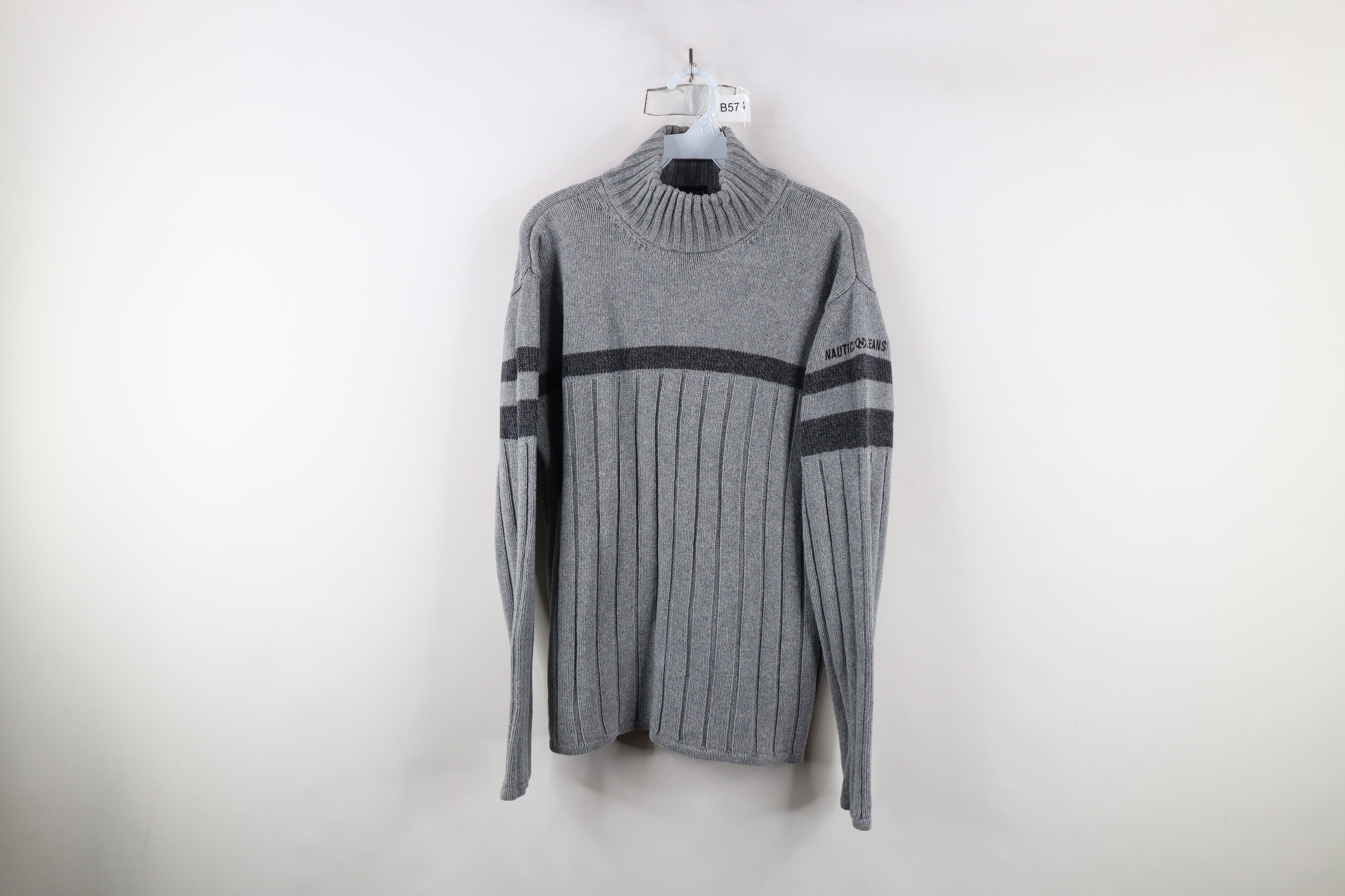 Nautica × Vintage Vintage 90s Nautica Heavyweight Ribbed Mock Neck Sweater Size US M / EU 48-50 / 2 - 1 Thumbnail