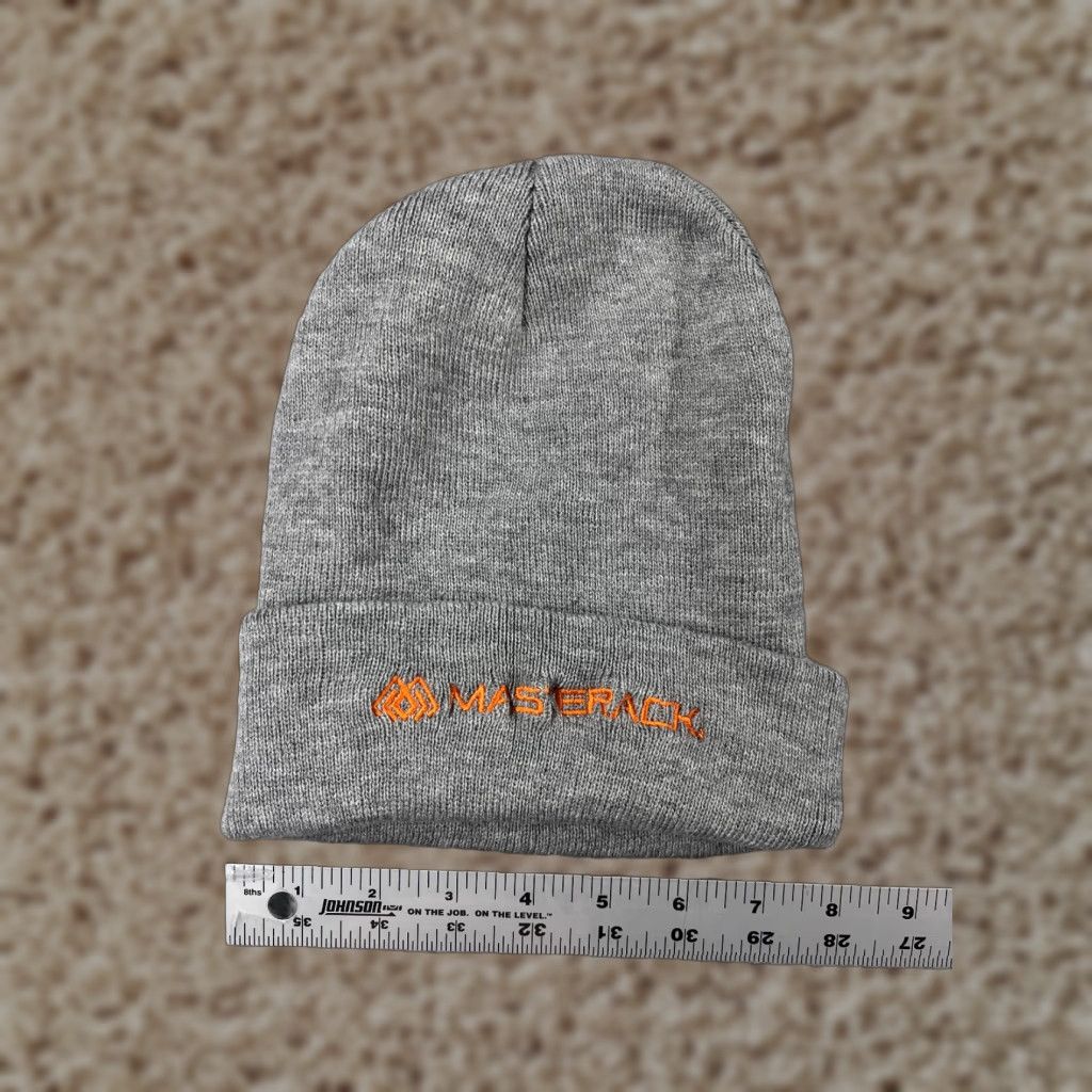 Vintage Promo Headwear Hat Adult One Size Gray Knit Acrylic Polyester Blend Beanie Toque Workwear Masterack Size ONE SIZE - 1 Thumbnail