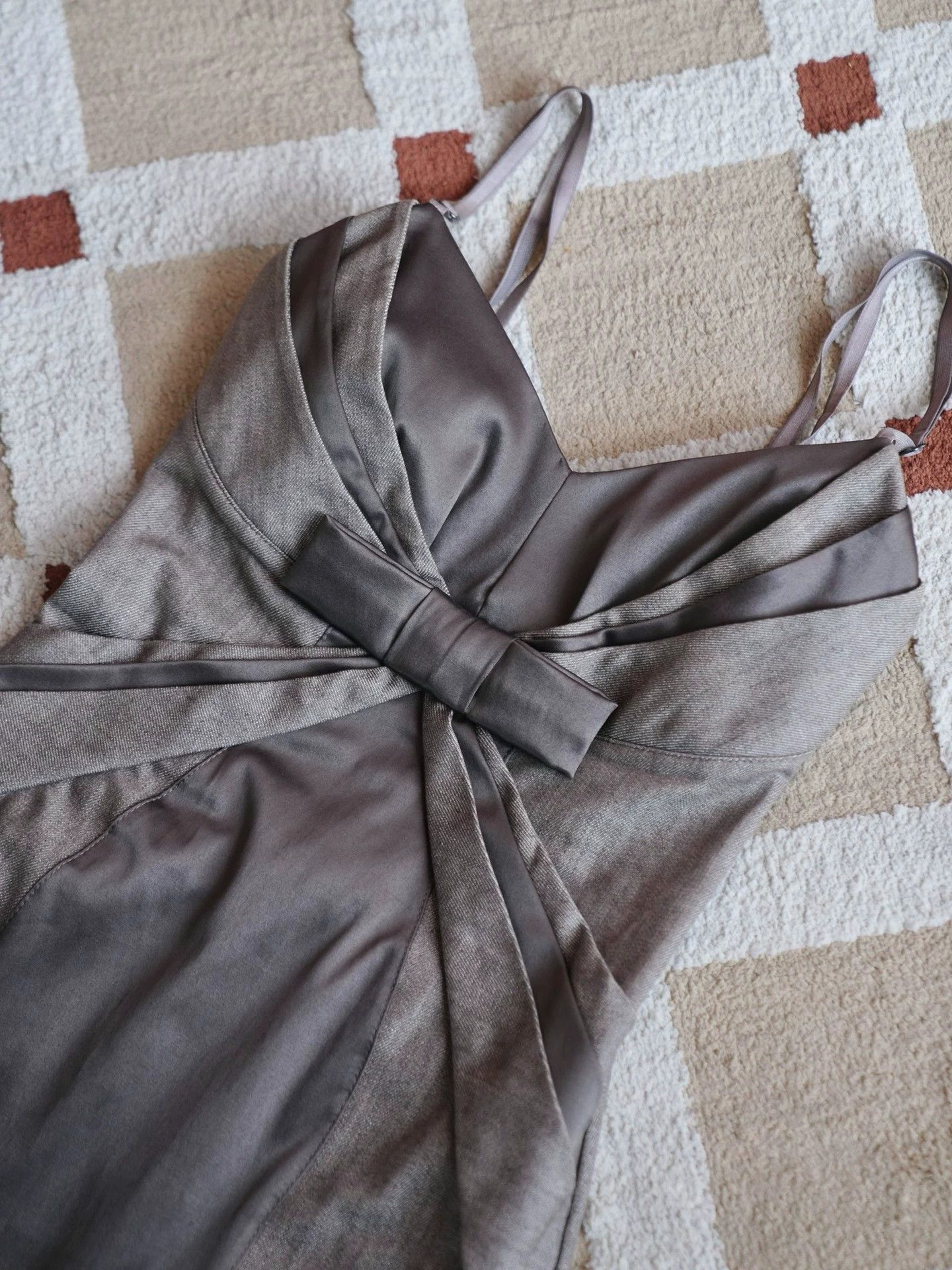 Vintage Vintage Italian Cotton Blend Warm Gray Cami Dress S Size S / US 4 / IT 40 - 7 Thumbnail