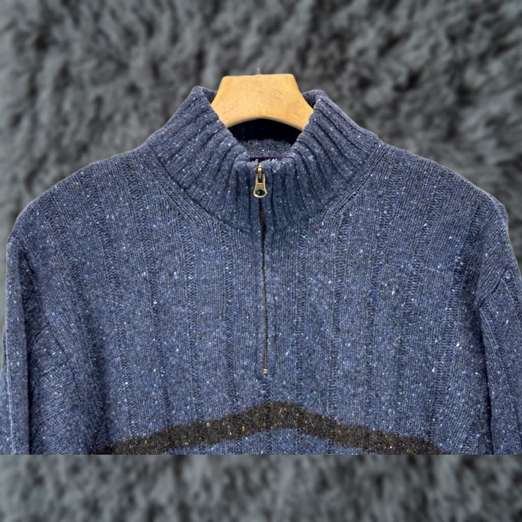 Vintage VINTAGE J. Ashford Wool Sweater Men XL Blue 1/4 Zip 90s Made In Italy Pullover Knit Mock Neck Long Sleeve Ribbed Wool Blend Mens Size US XL / EU 56 / 4 - 1 Thumbnail