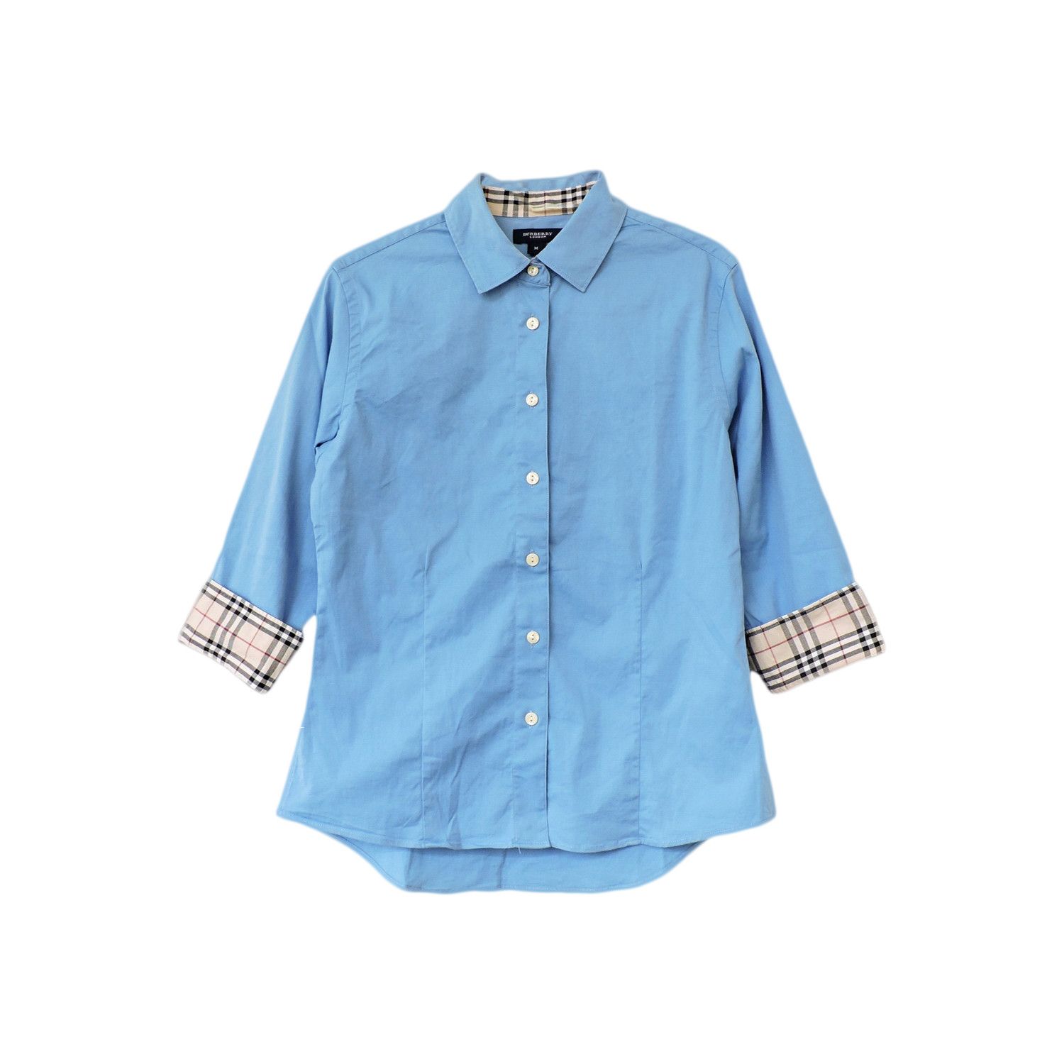 Burberry BURBERRY BLUE CHECK LONG SLEEVE SHIRT Size M / US 6-8 / IT 42-44 - 1 Thumbnail