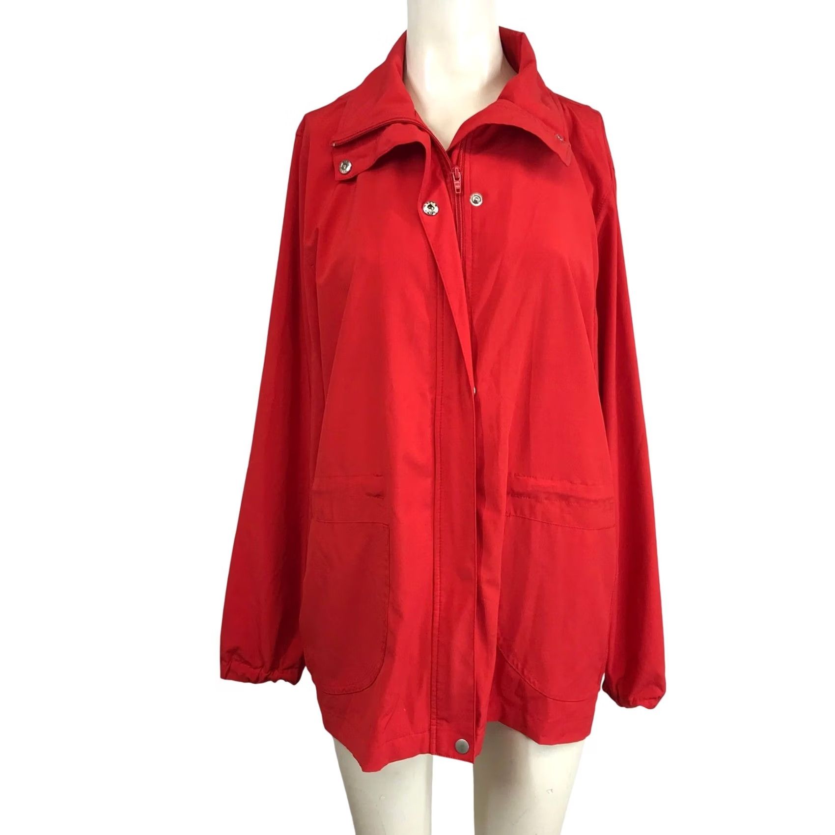 Vintage Lane Bryant Red Zip Front Lightweight Jacket Women's 14/16 Size XL / US 12-14 / IT 48-50 - 2 Thumbnail