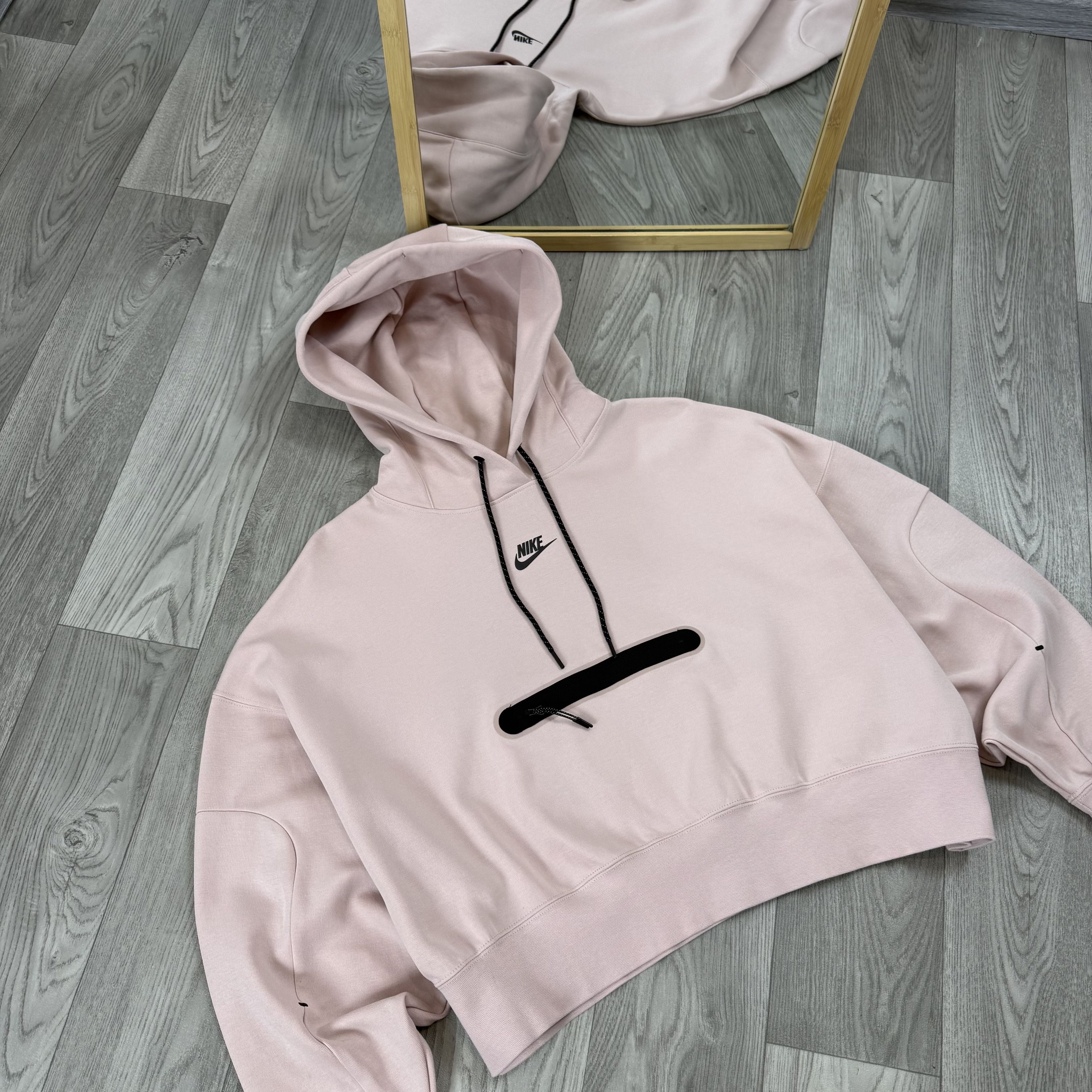 Nike Nike Tech Fleece Women's Pink Crop Top Hoodie Hooded Sweat Size M / US 6-8 / IT 42-44 - 5 Thumbnail