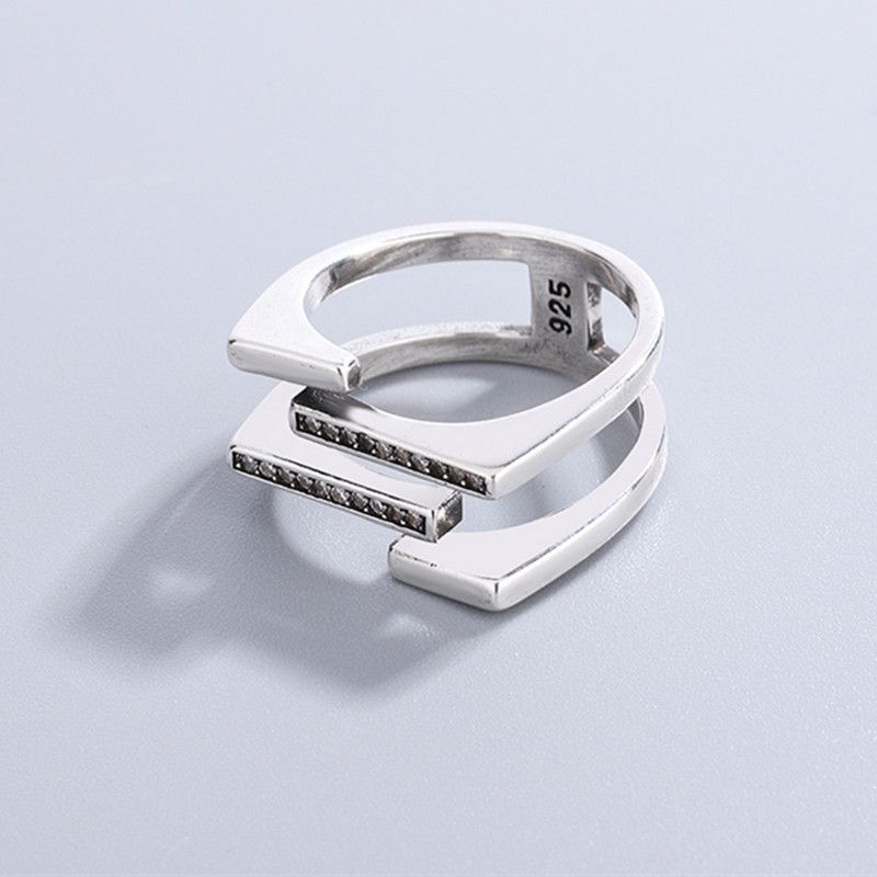 Jewelry Creative Sweet Hollow Zircon Ring Size ONE SIZE - 1 Thumbnail